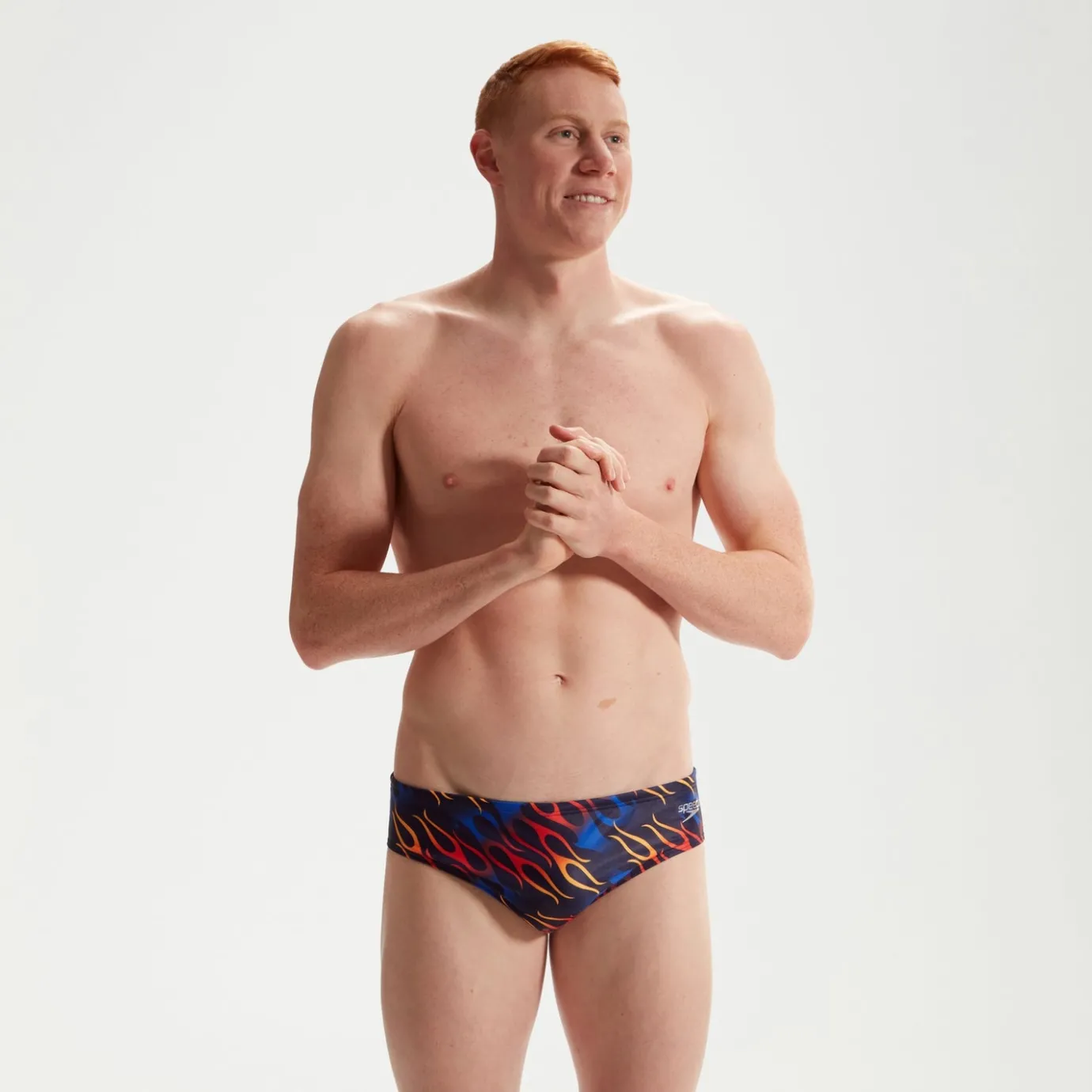 Men's Club Training 8cm Allover Digital Brief Blue/Orange*Speedo Sale
