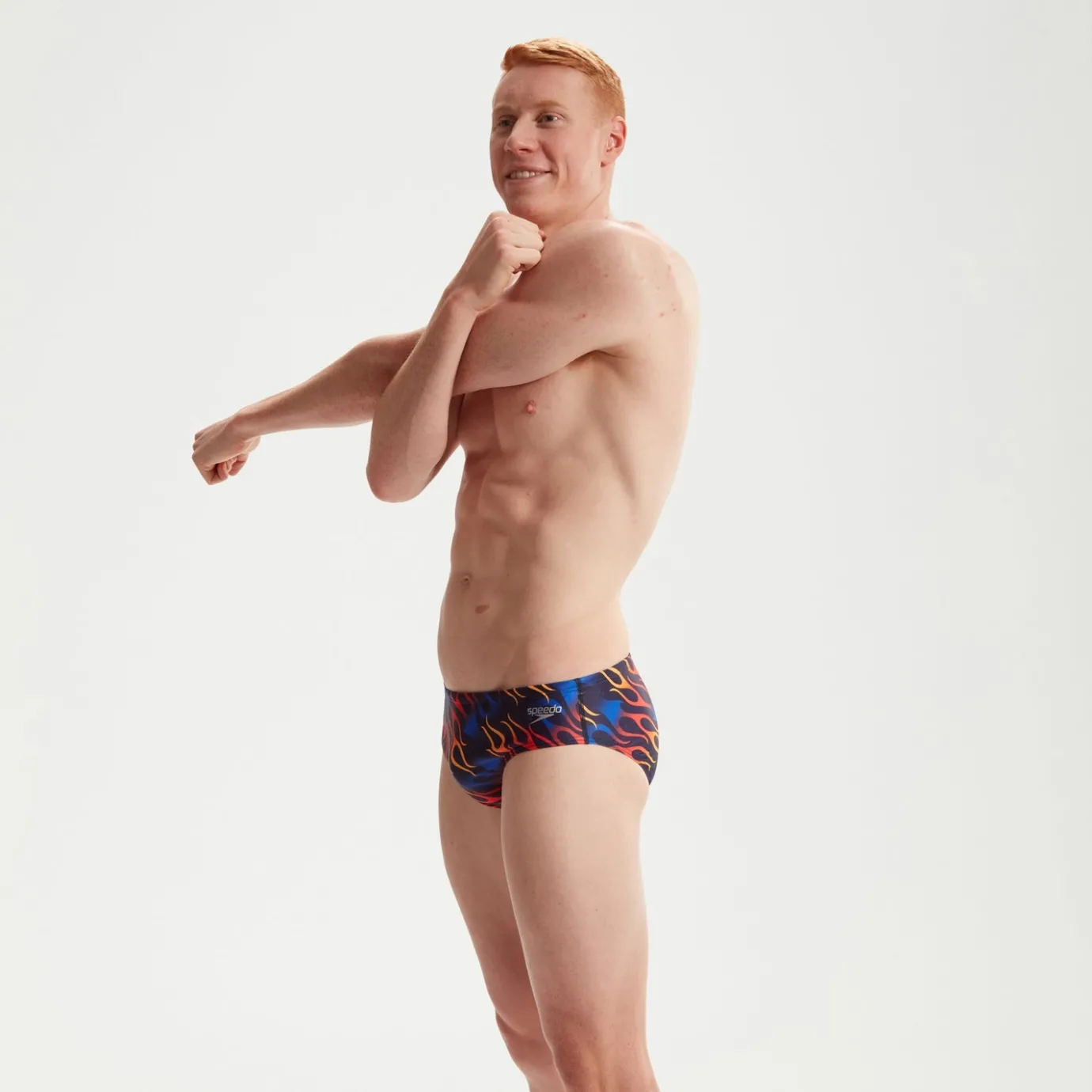Men's Club Training 8cm Allover Digital Brief Blue/Orange*Speedo Sale
