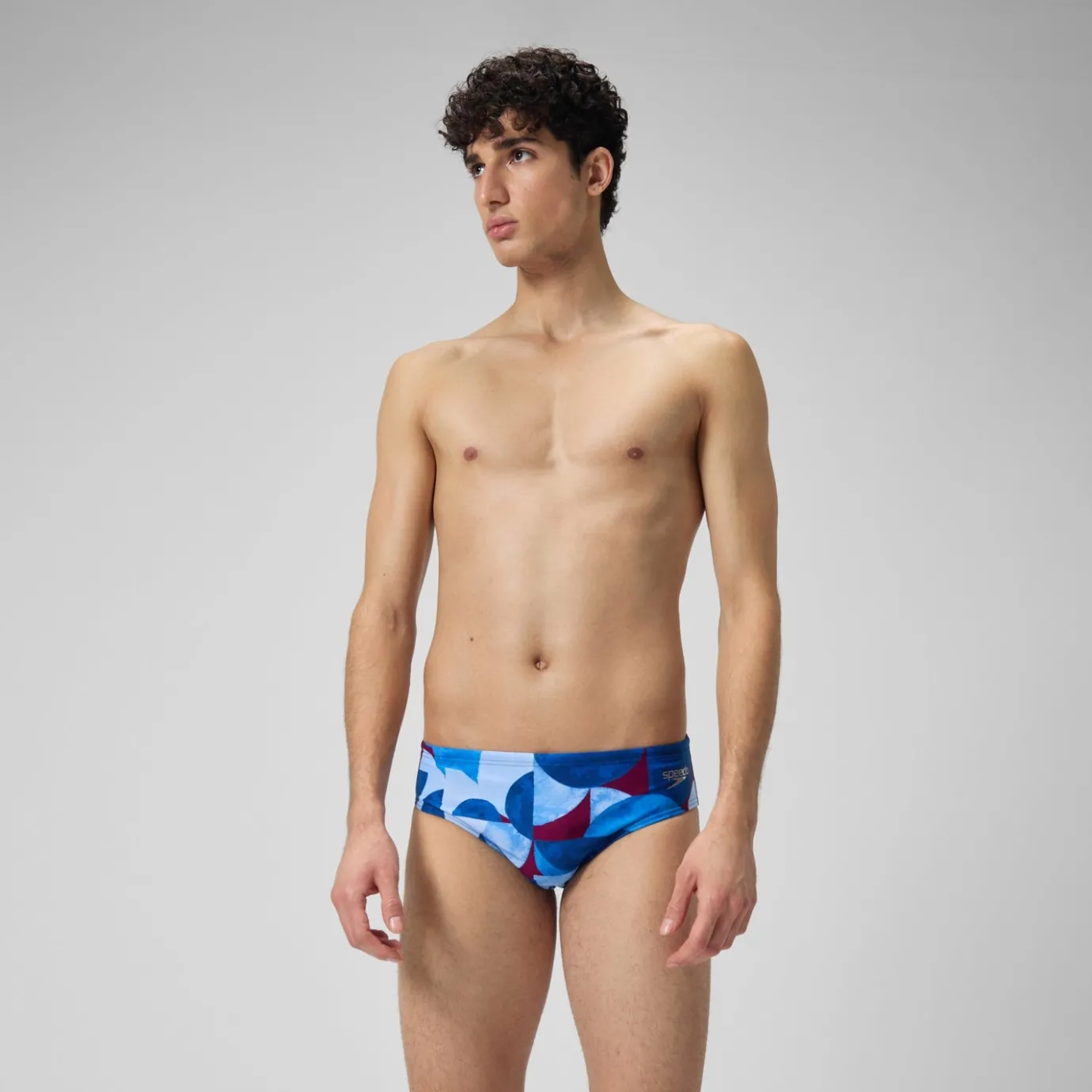 Men's Club Training 8cm Allover Digital Brief Blue/Purple*Speedo Cheap