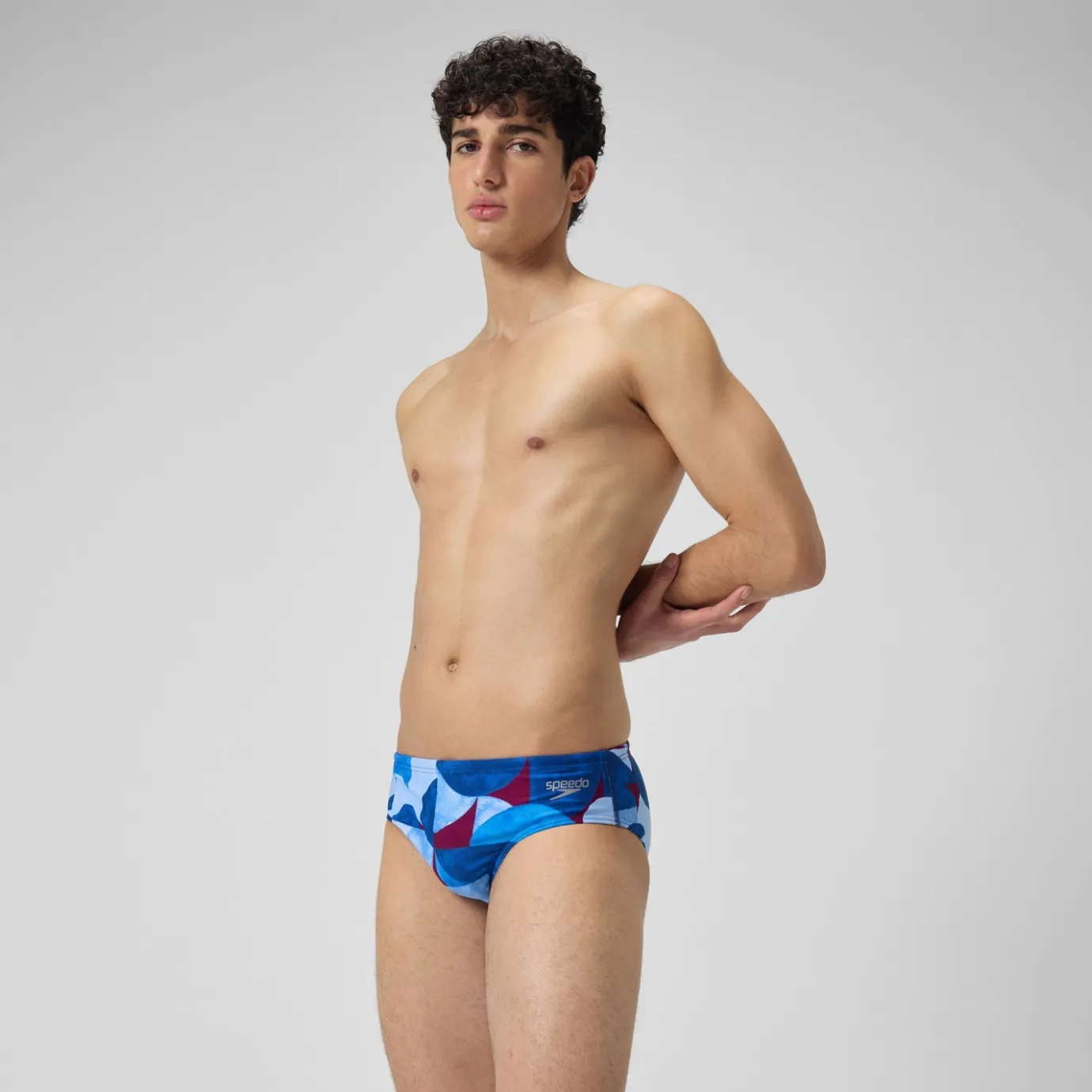 Men's Club Training 8cm Allover Digital Brief Blue/Purple*Speedo Cheap