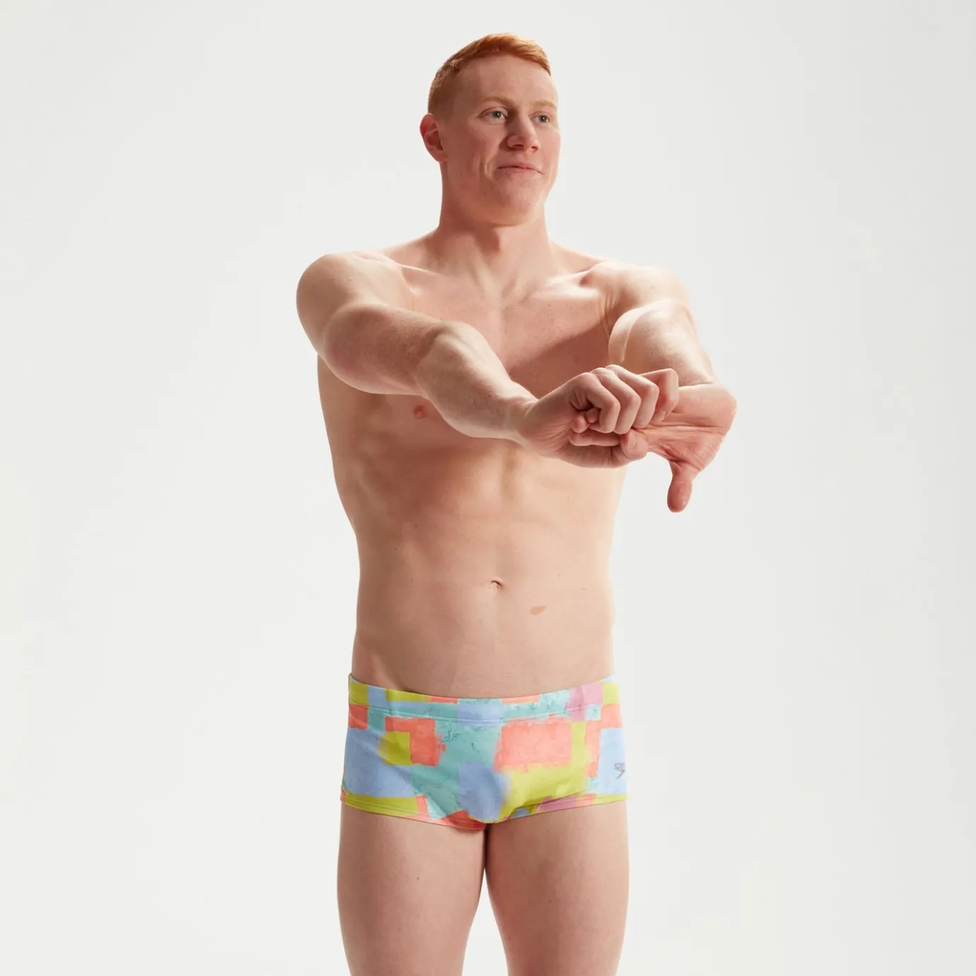 Men's Club Training 17cm Allover Digital Brief Coral/Green/Blue*Speedo Store