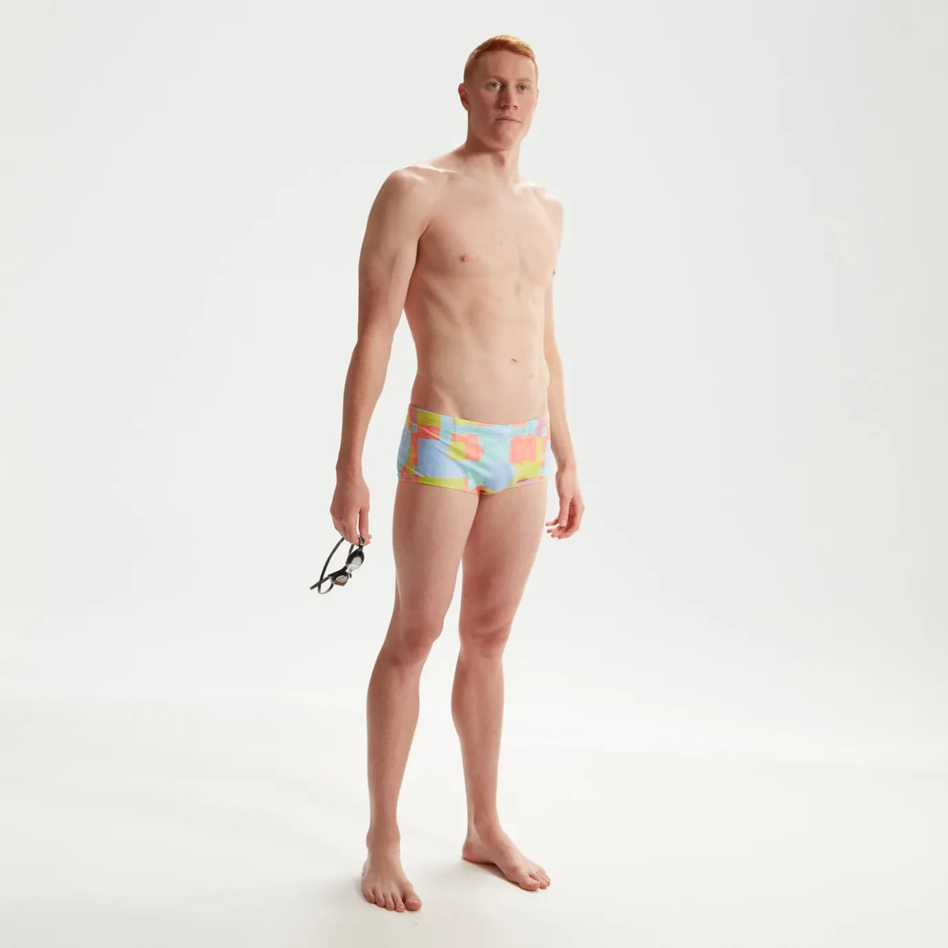 Men's Club Training 17cm Allover Digital Brief Coral/Green/Blue*Speedo Store