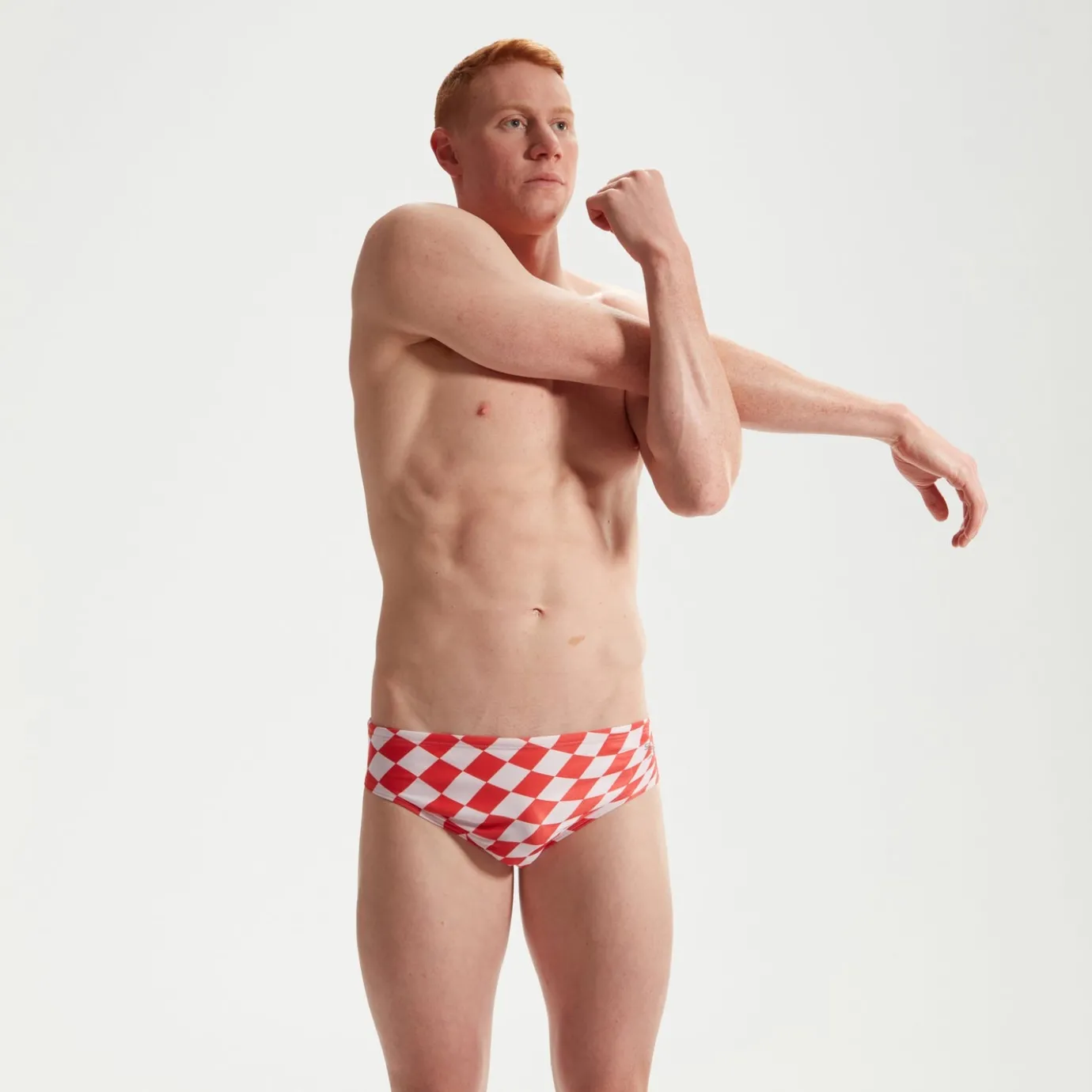 Men's Club Training 8cm Allover Digital Brief Pink/White*Speedo Clearance