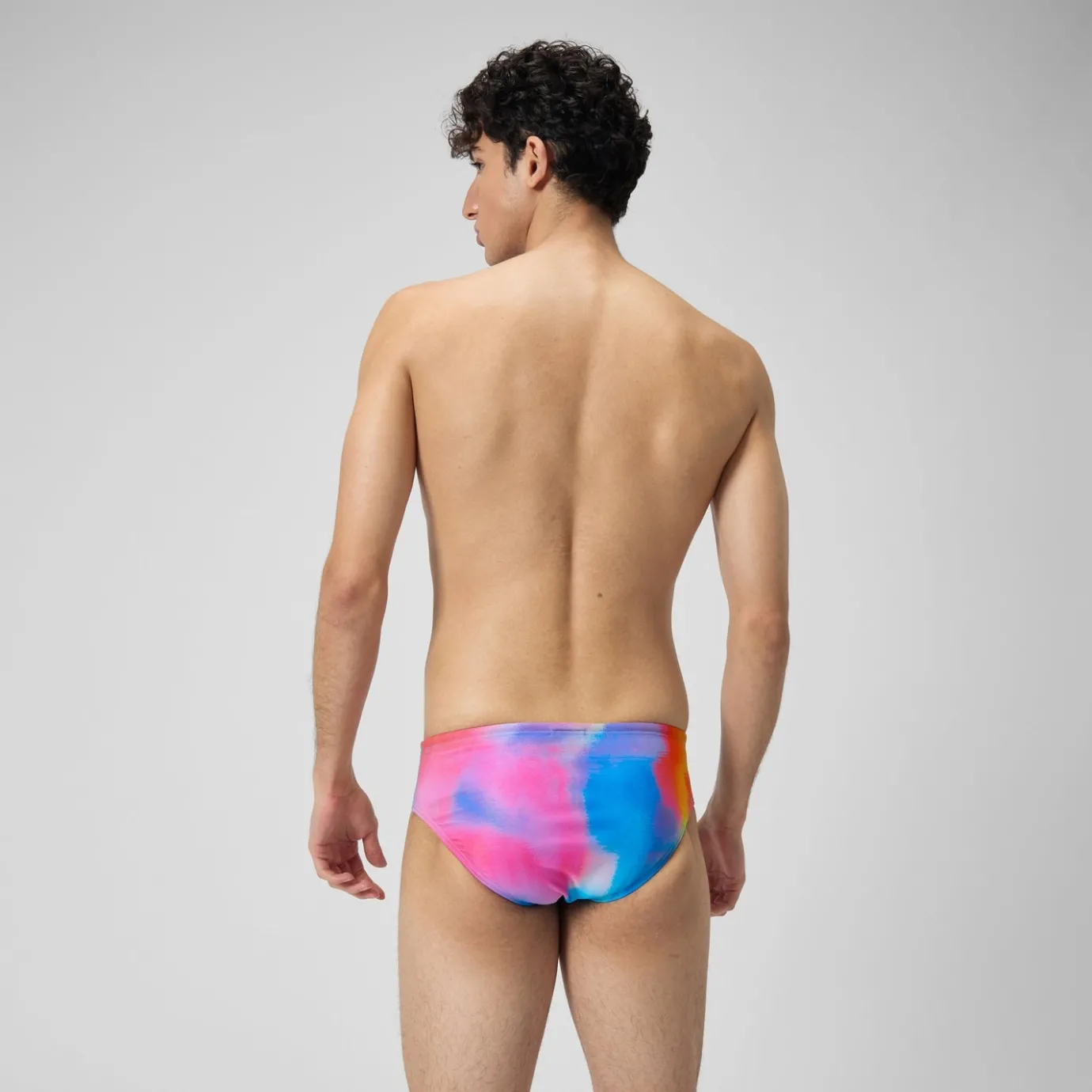 Men's Club Training 8cm Allover Digital Brief Pink/Yellow*Speedo Shop
