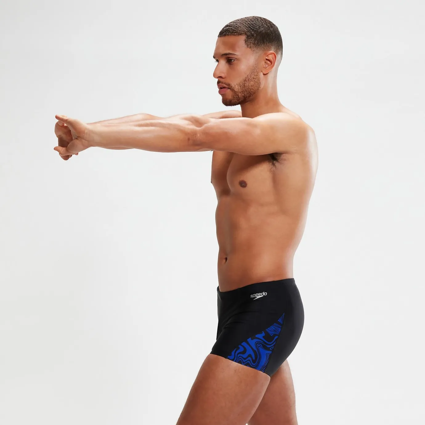 Men's Club Training V-Cut Aquashorts Black/Blue*Speedo Cheap