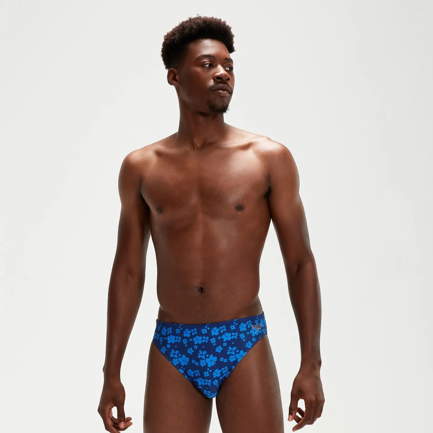 Men's 5cm Club Training Bondi Blossom Brief Blue*Speedo Fashion
