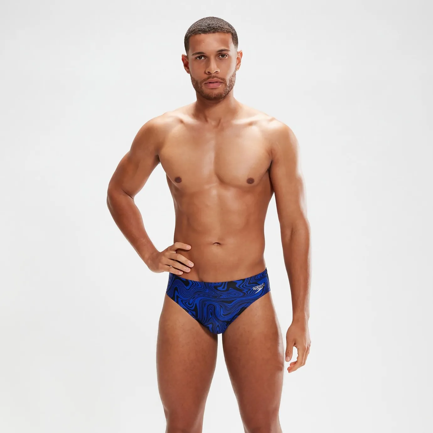 Men's 7cm Club Training Brief Black/Blue*Speedo Online