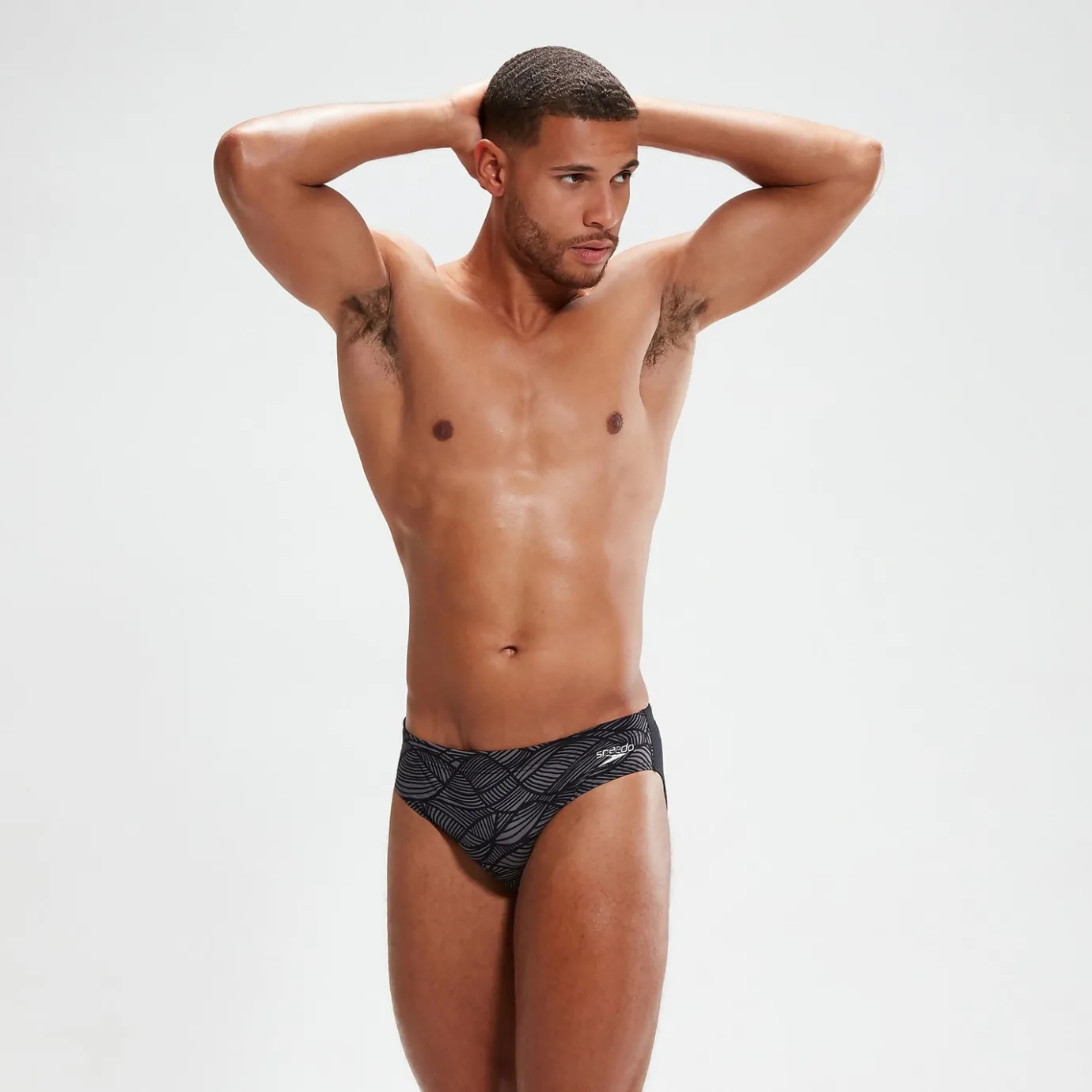 Men's 7cm Club Training Brief Black/Grey*Speedo Discount