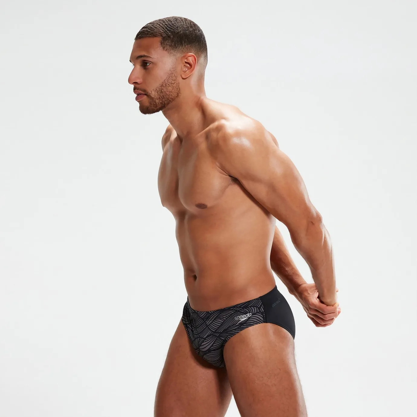 Men's 7cm Club Training Brief Black/Grey*Speedo Discount