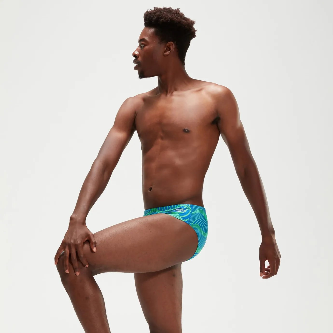 Men's 8cm Club Training Wavespace Brief Blue/Green*Speedo Hot