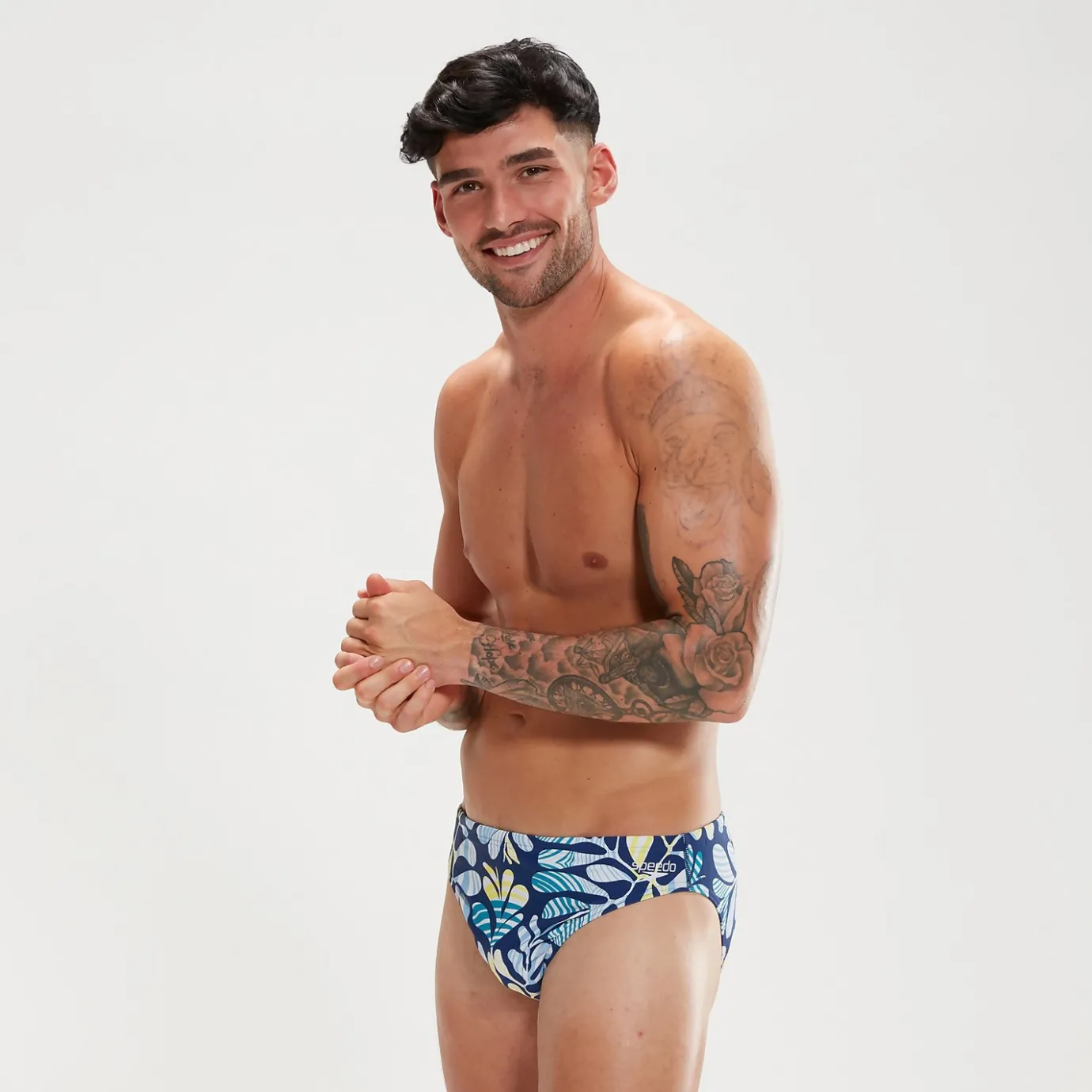 Men's 5cm Escape Brief Blue/White*Speedo Best
