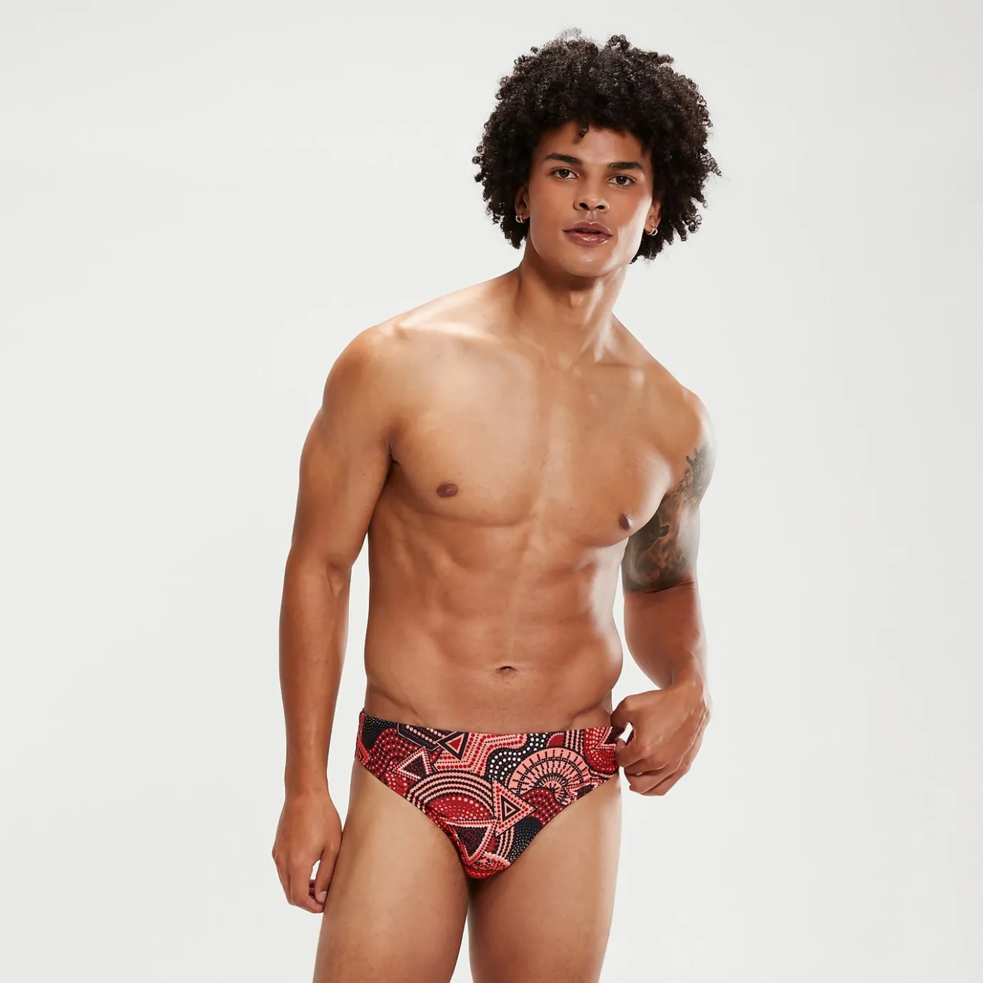 Men's 5cm Escape Brief Oxblood/Coral*Speedo Fashion