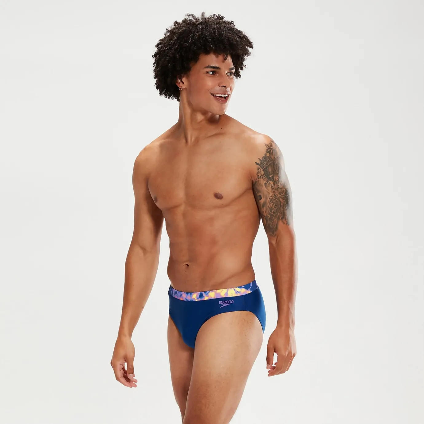 Men's 7cm Logo Brief Blue/Lilac*Speedo Best Sale