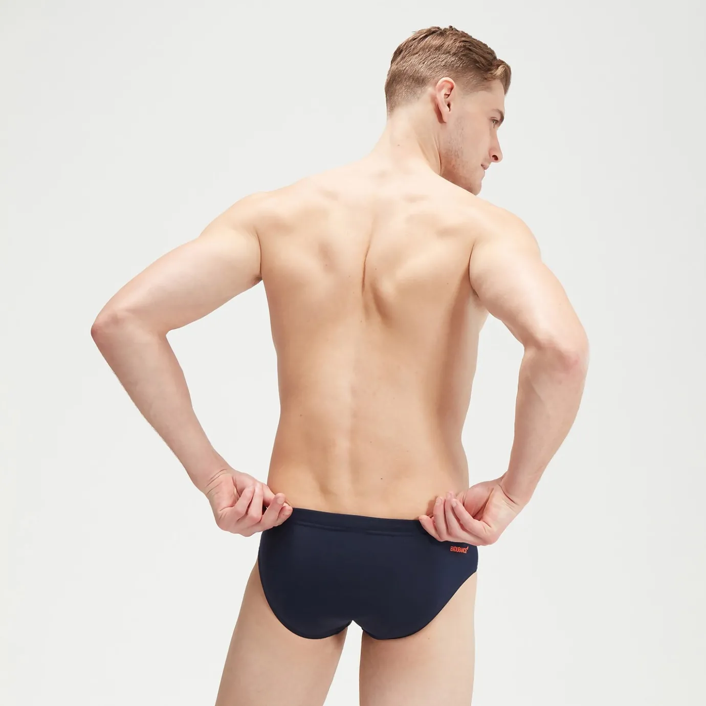 Men's 7cm Tech Panel Brief Blue/Orange*Speedo Cheap