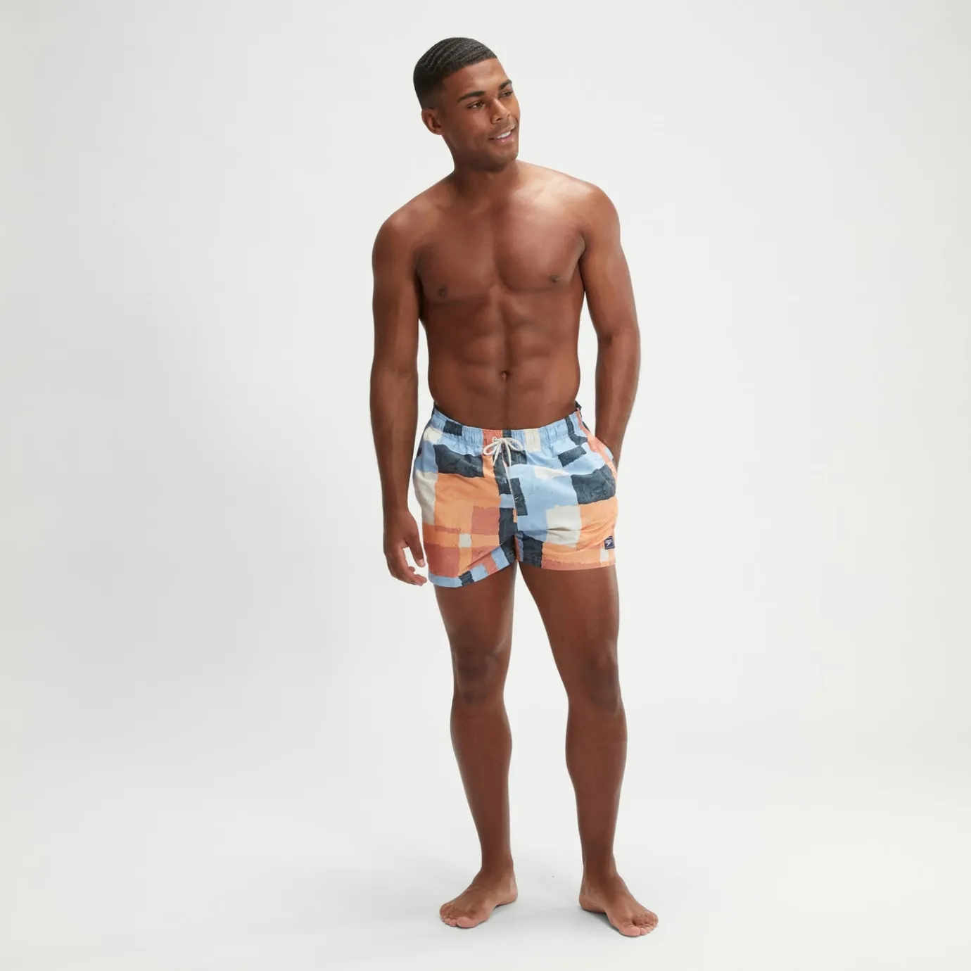 Men's Digital Printed Leisure 14" Swim Shorts Orange/Blue*Speedo Shop