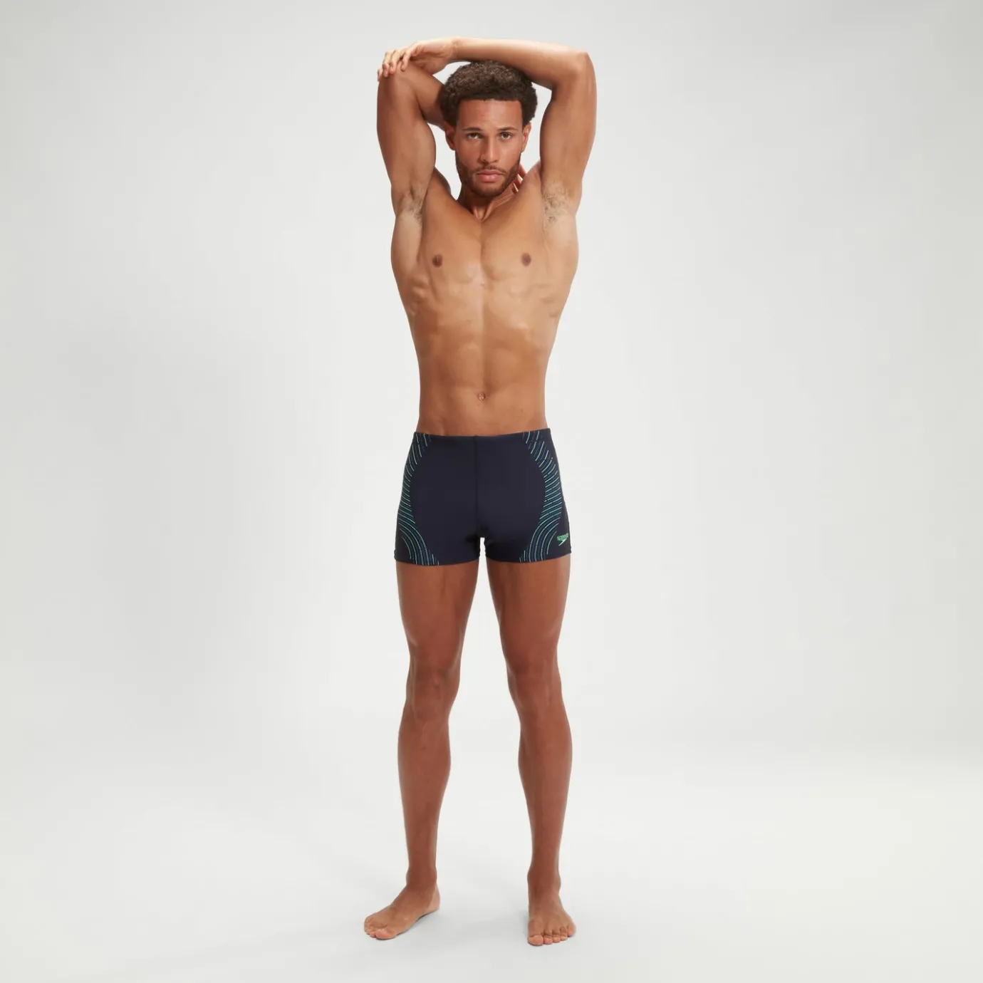 Men's Duo Logo Print Aquashorts Navy/Green*Speedo Clearance