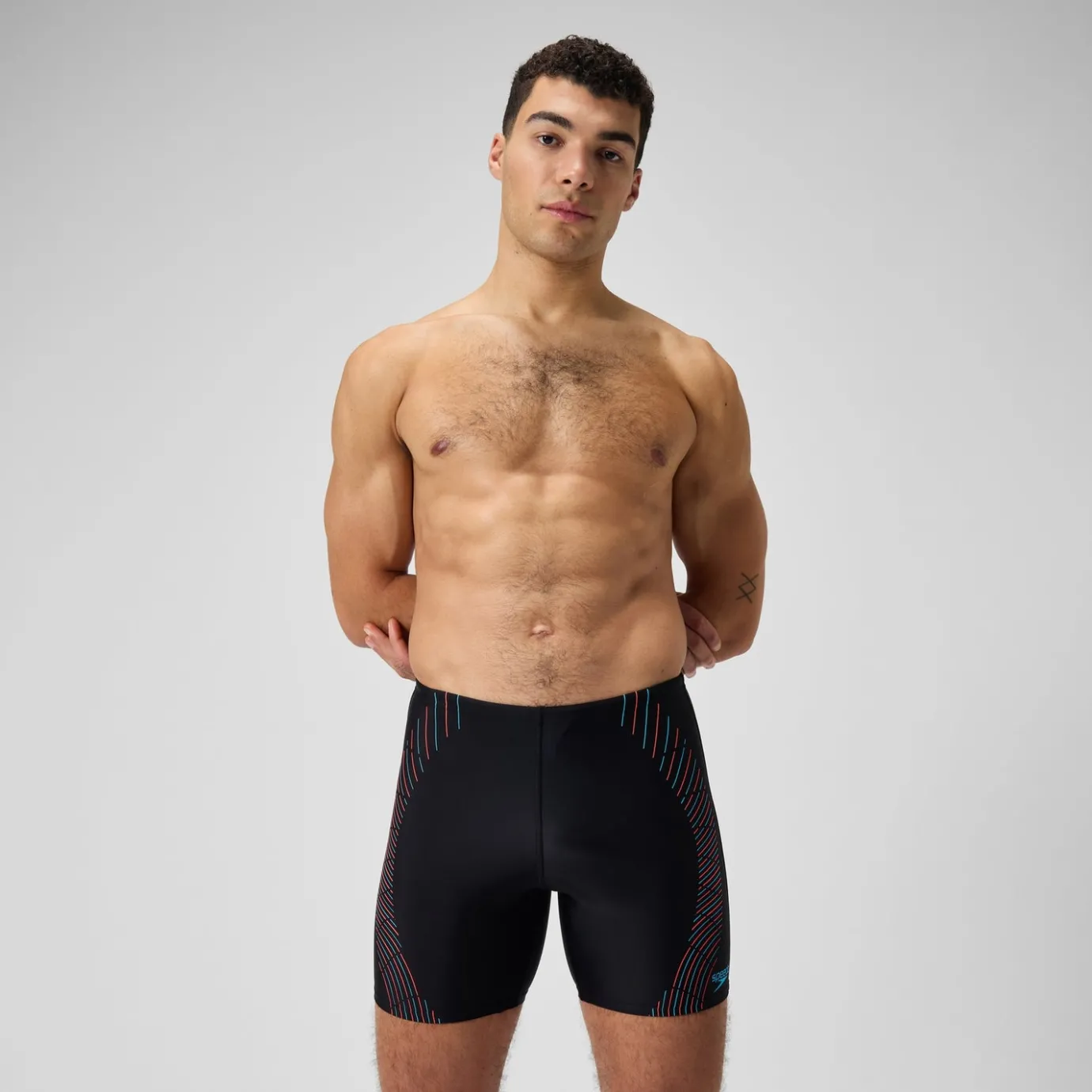 Men's Duo Logo Print Jammer Black/Blue*Speedo Sale