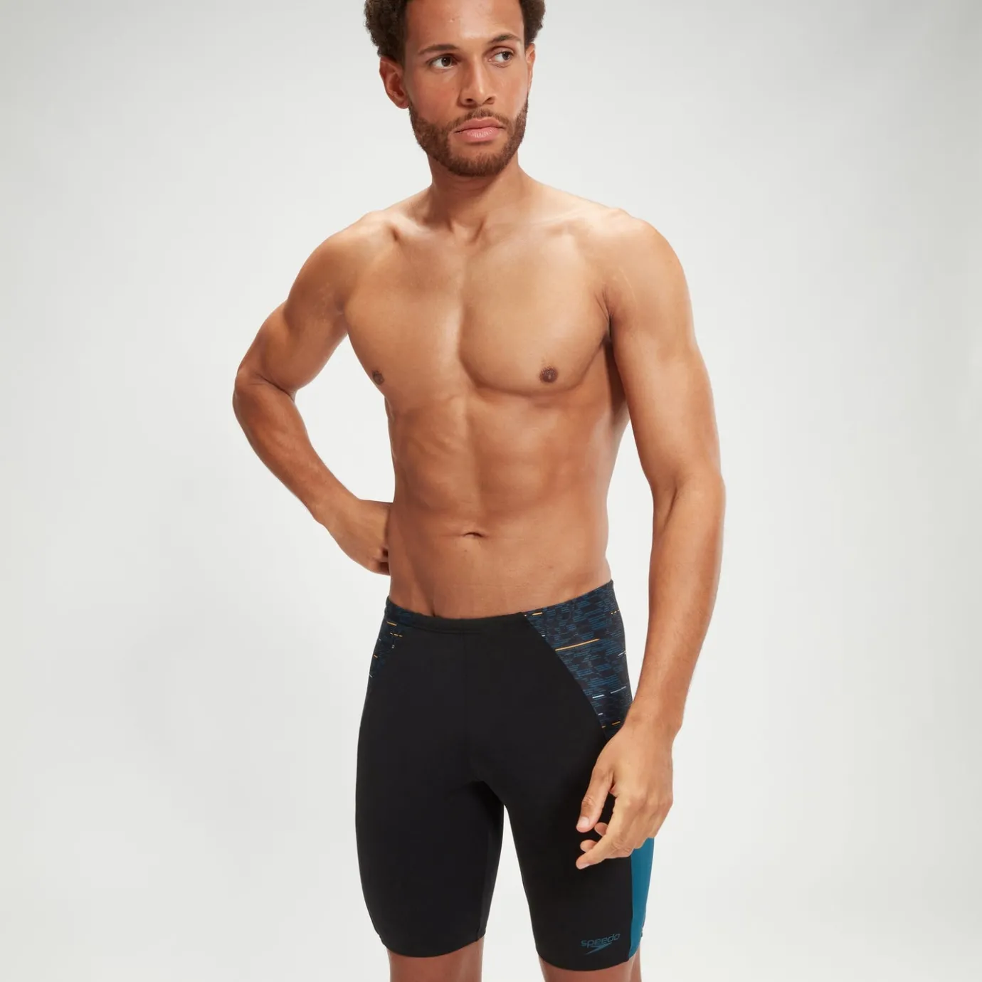 Men's Endurance+ Max Splice Jammer Black/Teal*Speedo Best Sale