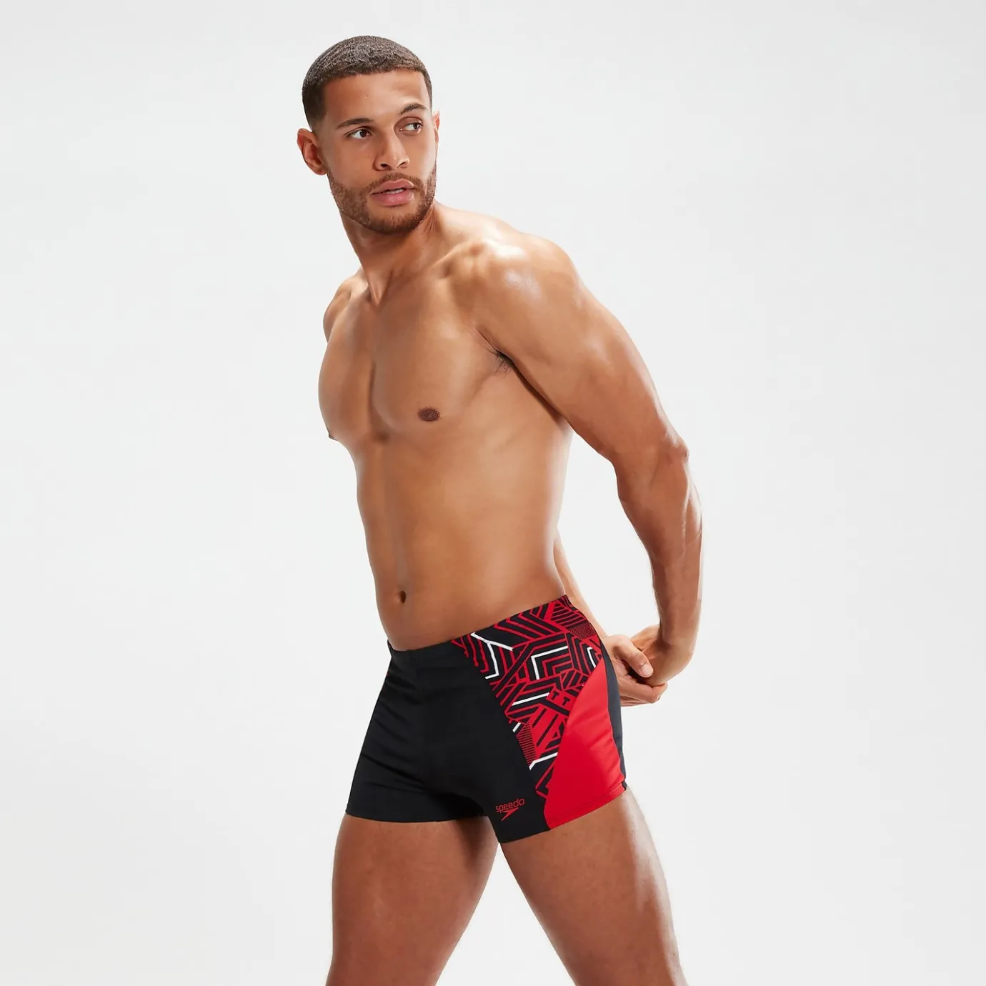 Men's Endurance+ Splice Aquashorts Black/Red*Speedo Best Sale