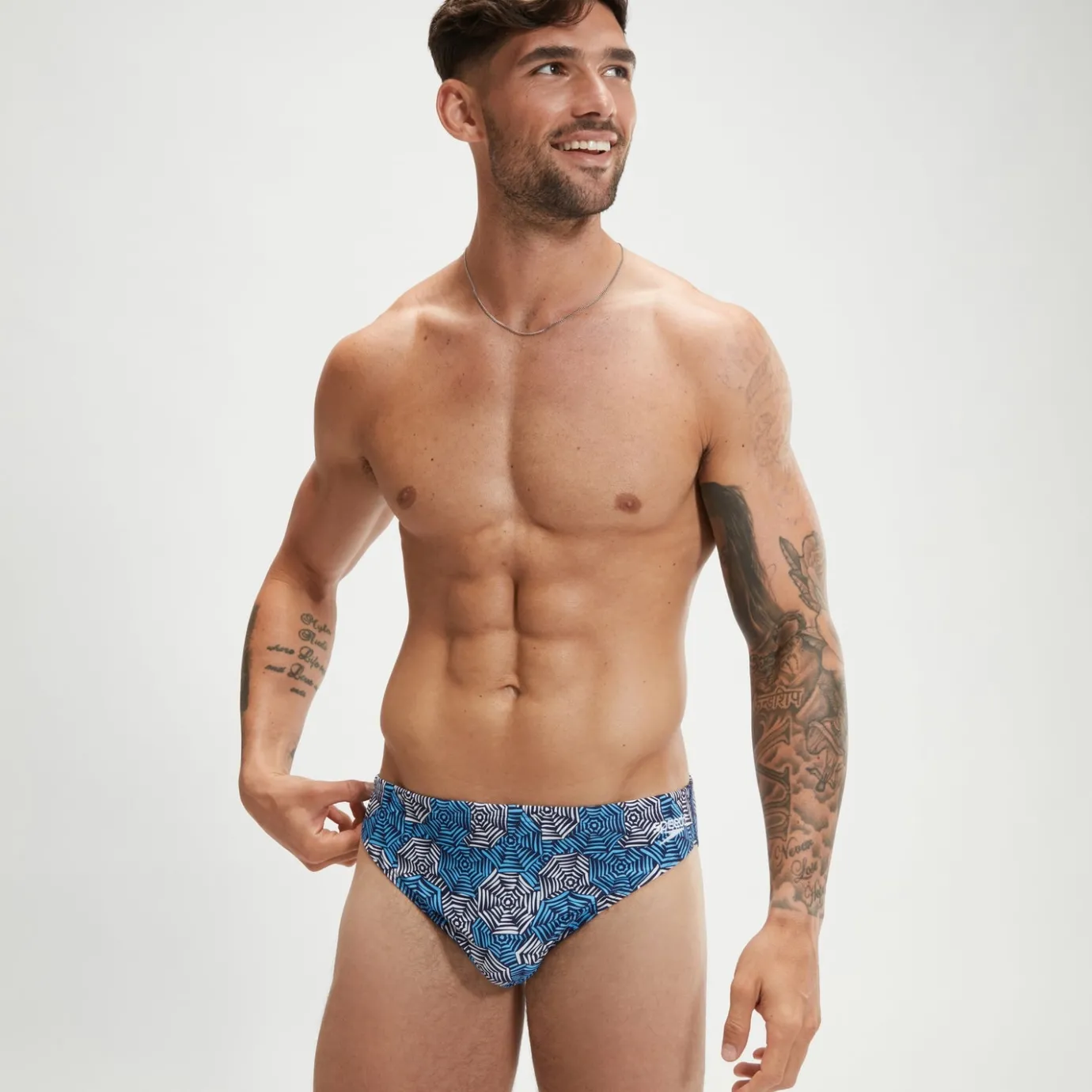 Men's Escape 5cm Brief Blue/White*Speedo Online