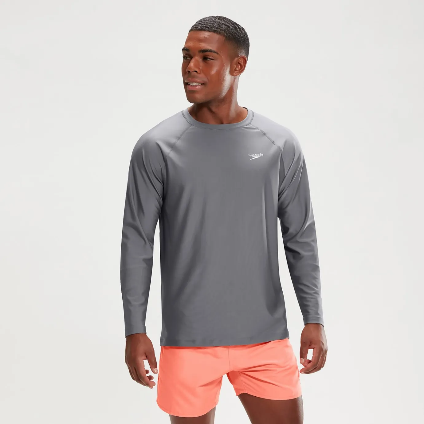 Men's Essential Long Sleeve Swim Top Grey*Speedo Shop