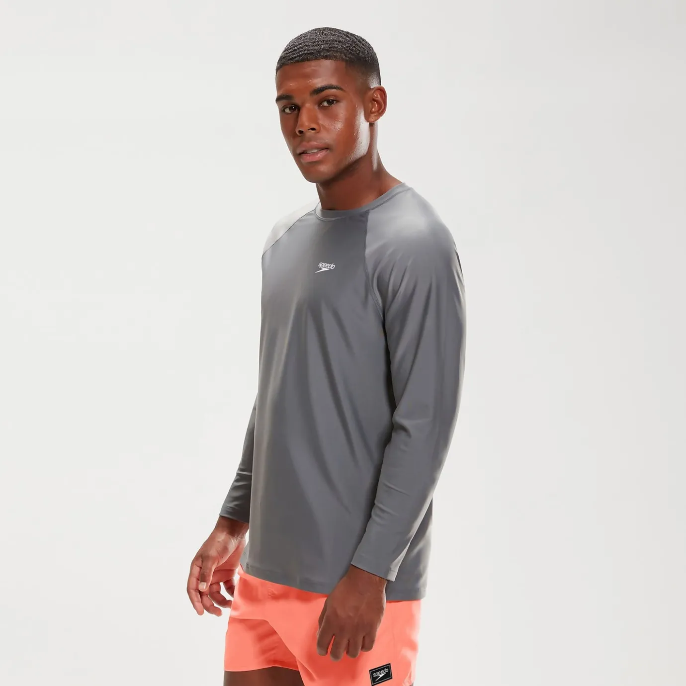 Men's Essential Long Sleeve Swim Top Grey*Speedo Shop