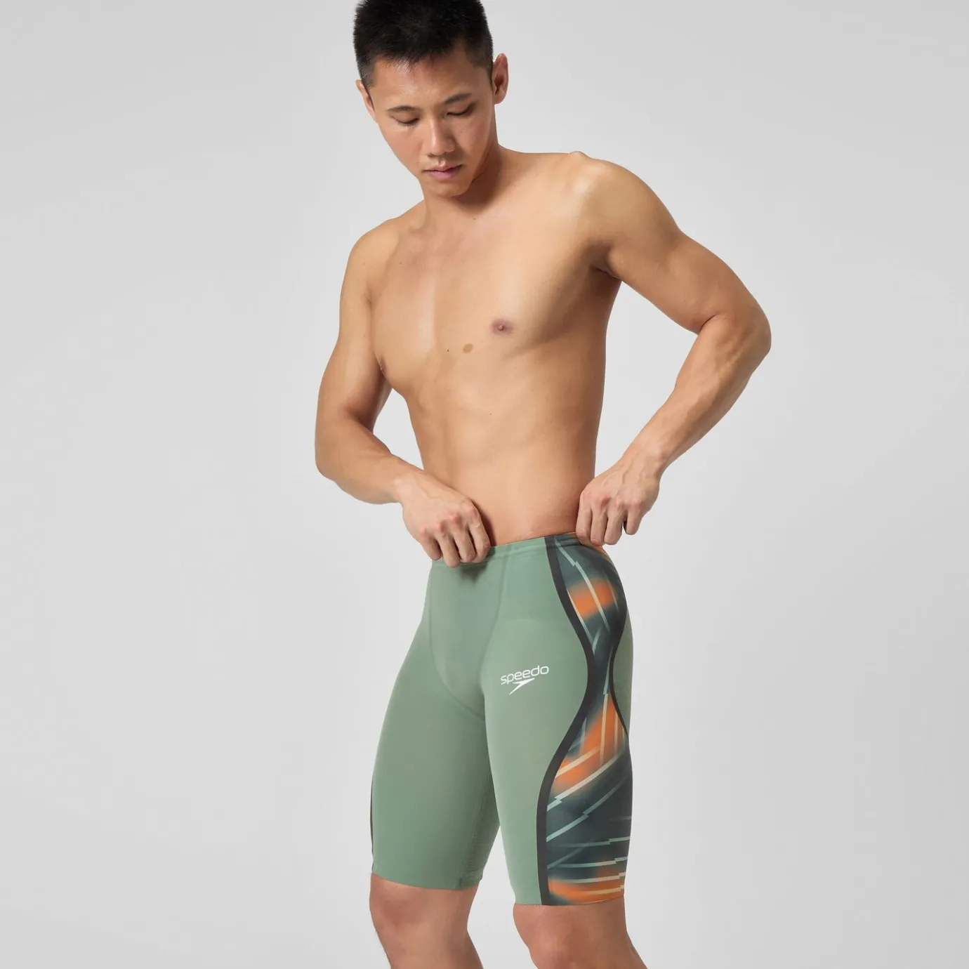 Men's Fastskin LZR Pure Intent 2.0 High Waist Jammer Green/Orange*Speedo Best Sale