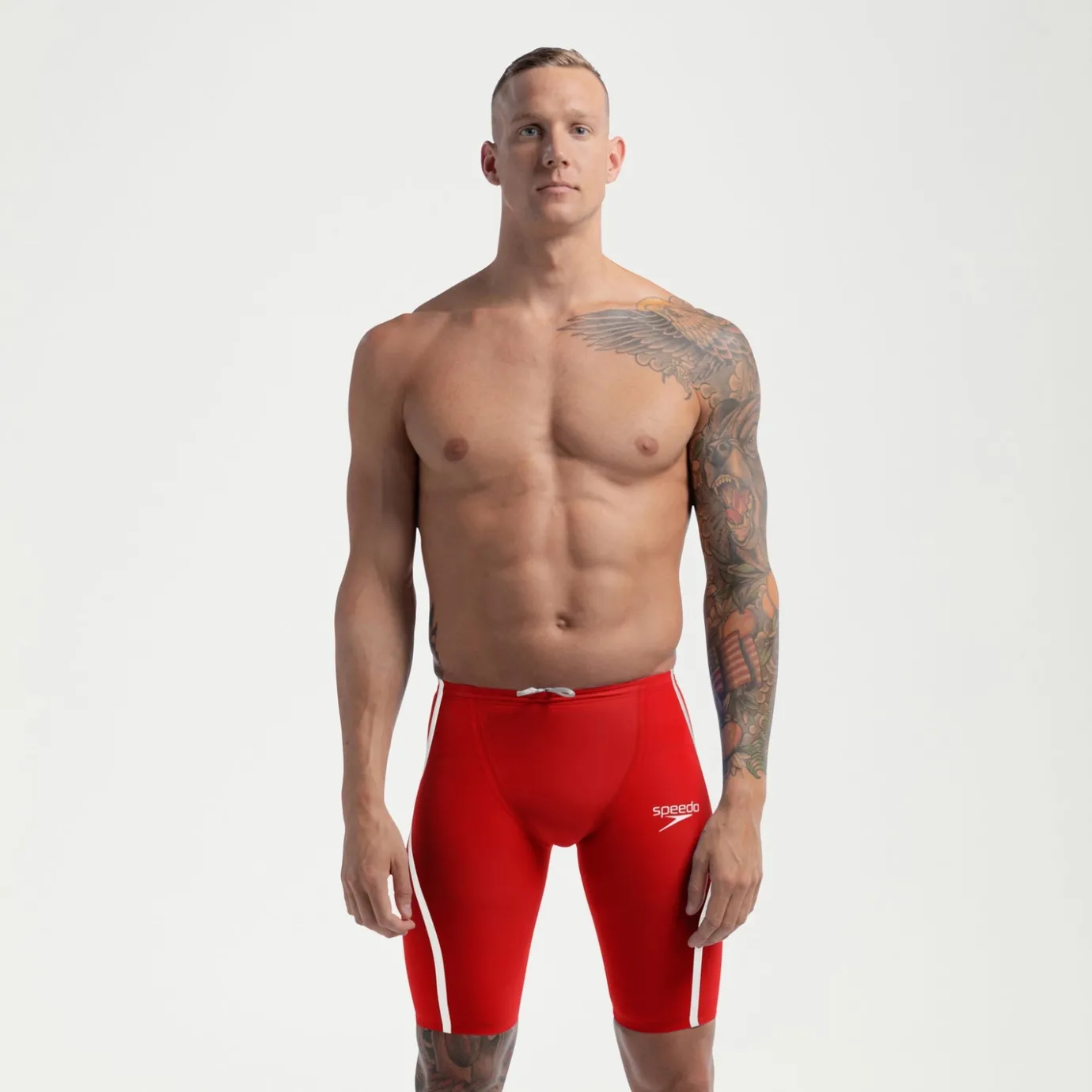 Men's Fastskin LZR Pure Intent 2.0 High Waist Jammer Red/White*Speedo New