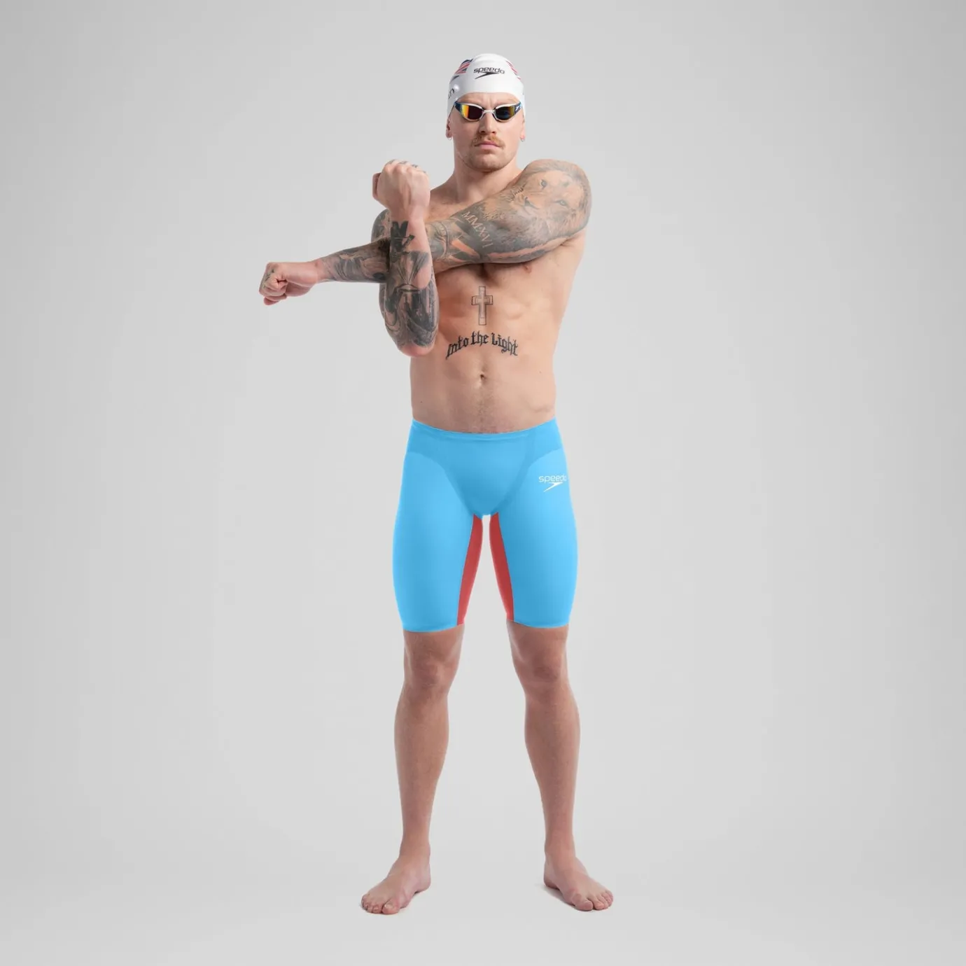 Men's Fastskin LZR Pure Valor 2.0 High Waist Jammer Blue/Red*Speedo Store