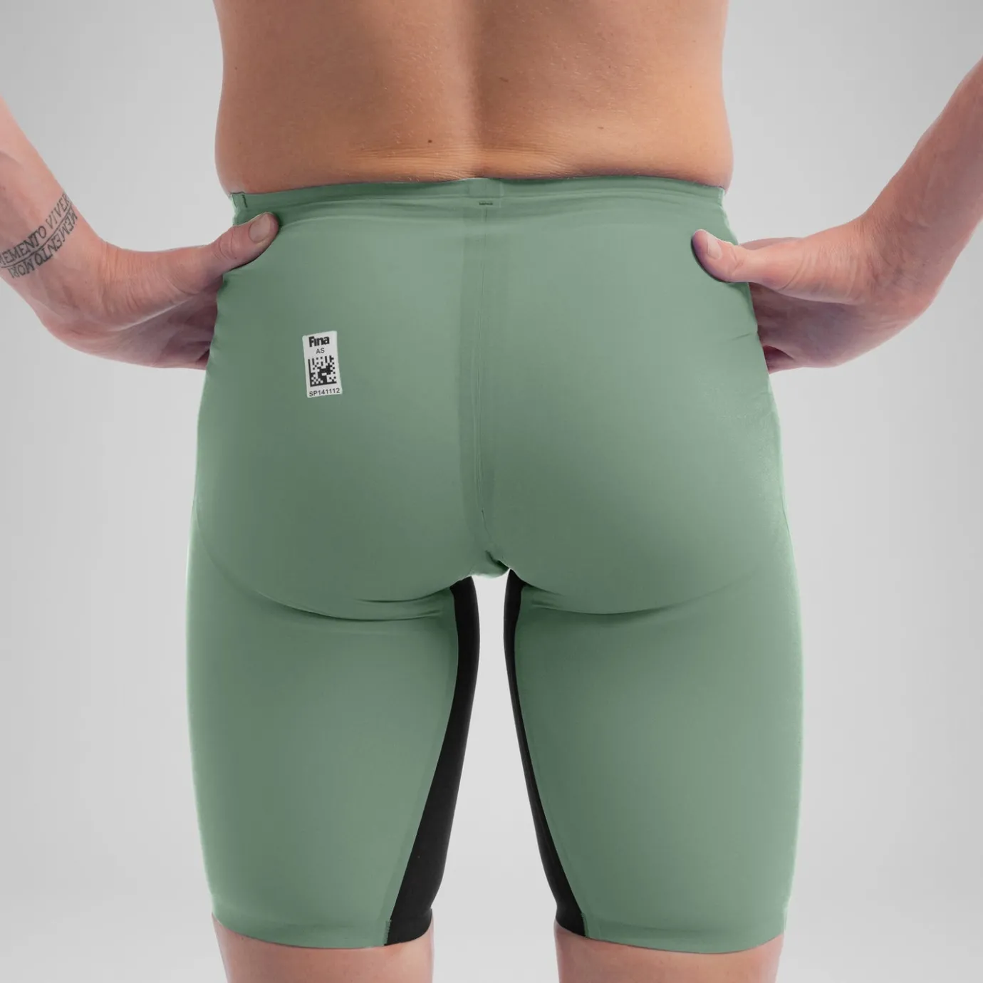 Men's Fastskin LZR Pure Valor 2.0 High Waist Jammer Green/Black*Speedo Flash Sale