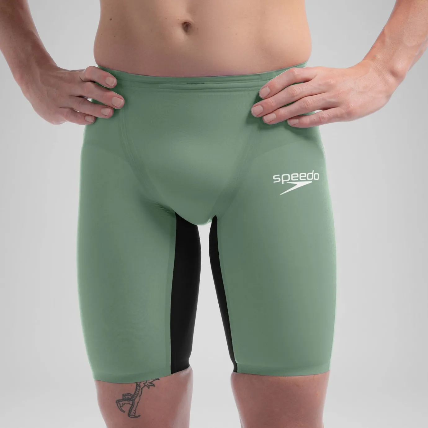 Men's Fastskin LZR Pure Valor 2.0 High Waist Jammer Green/Black*Speedo Flash Sale