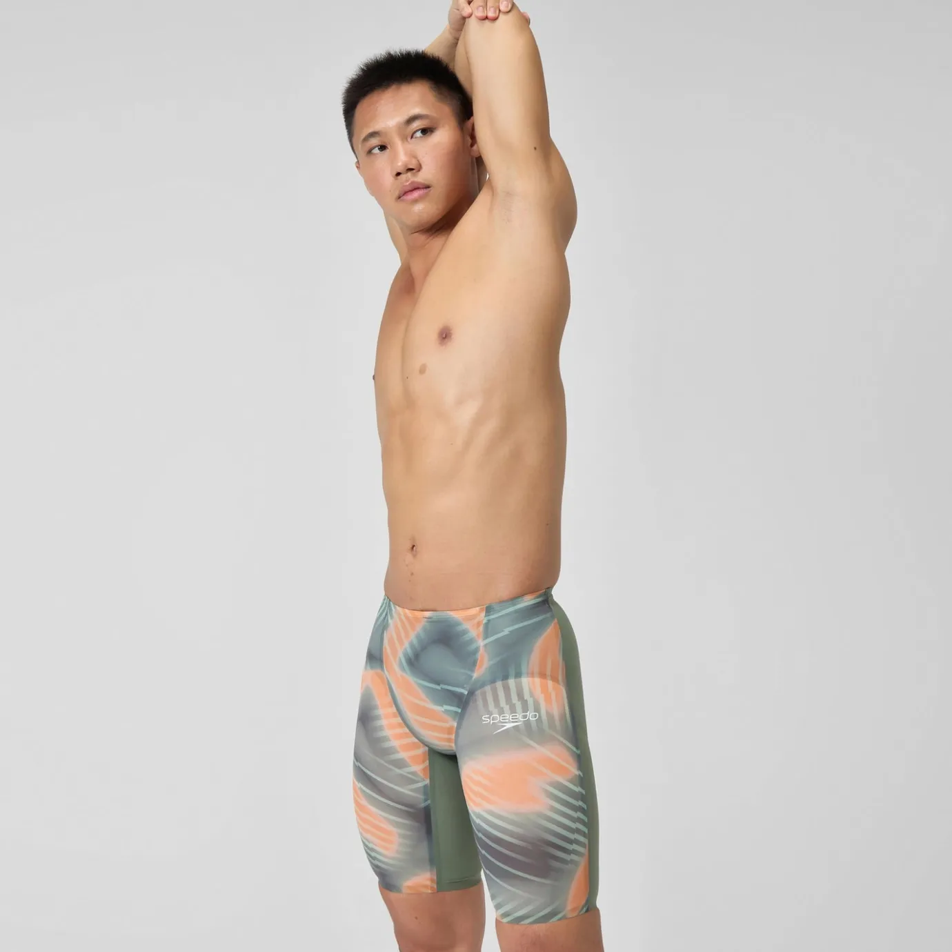 Men's Fastskin LZR Pure Valor 2.0 High Waist Jammer Green/Orange*Speedo Hot