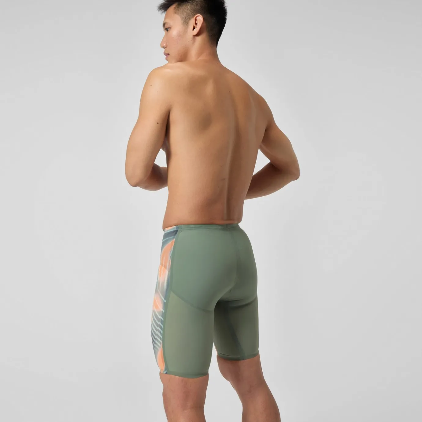 Men's Fastskin LZR Pure Valor 2.0 High Waist Jammer Green/Orange*Speedo Hot