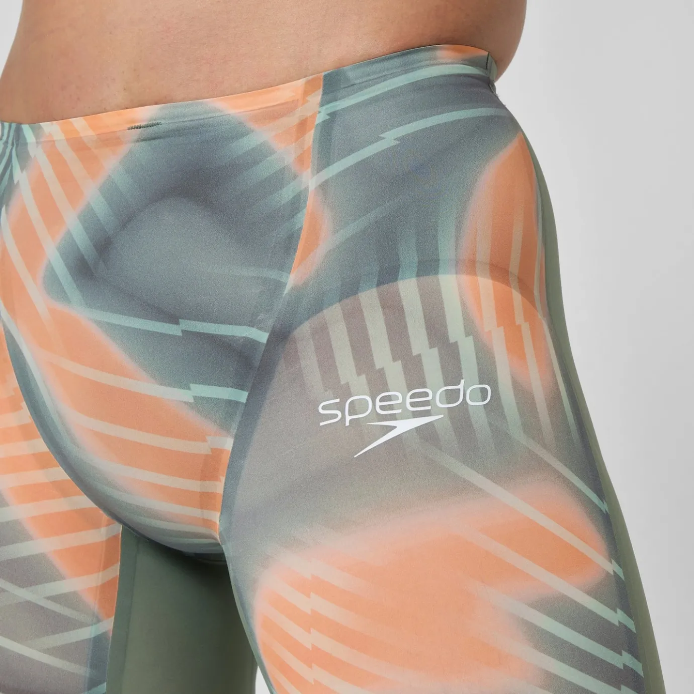 Men's Fastskin LZR Pure Valor 2.0 High Waist Jammer Green/Orange*Speedo Hot