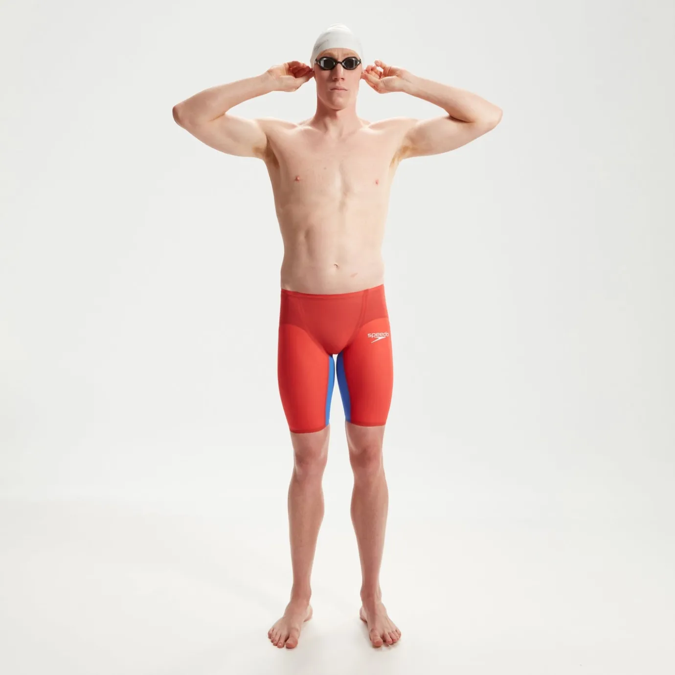 Men's Fastskin LZR Pure Valor 2.0 High Waisted Jammer Red/Blue*Speedo Cheap