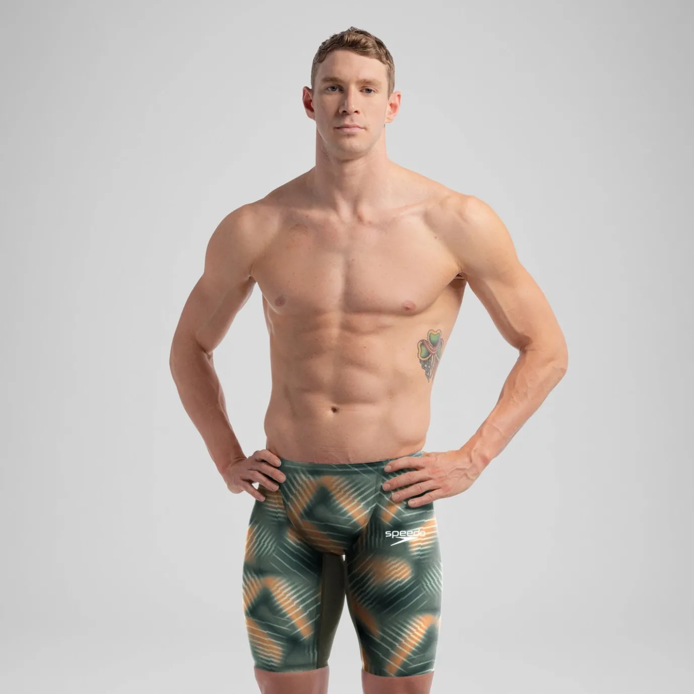 Men's Fastskin LZR Pure Valor 2.0 Jammer Green/Orange*Speedo Hot