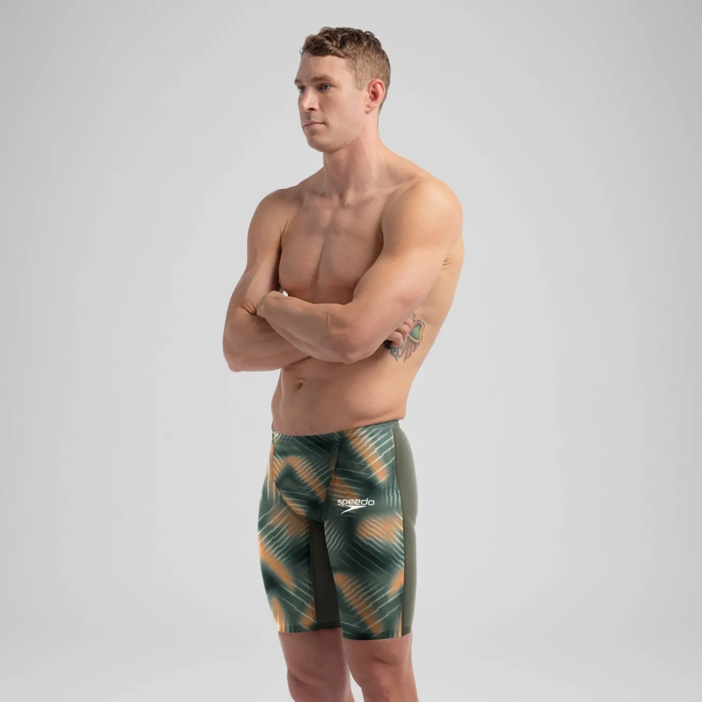 Men's Fastskin LZR Pure Valor 2.0 Jammer Green/Orange*Speedo Hot