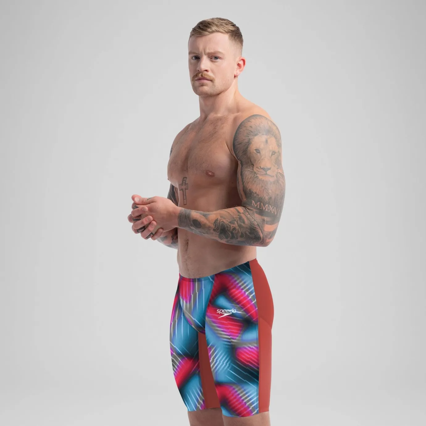 Men's Fastskin LZR Pure Valor 2.0 Jammer Red/Blue*Speedo Shop