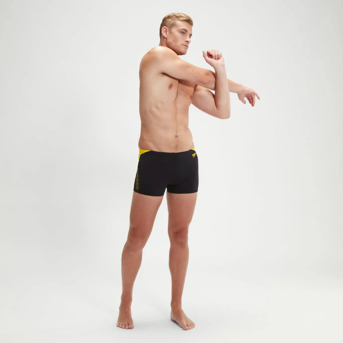 Men's Hyper Boom Splice Aquashort Black/Yellow*Speedo Clearance