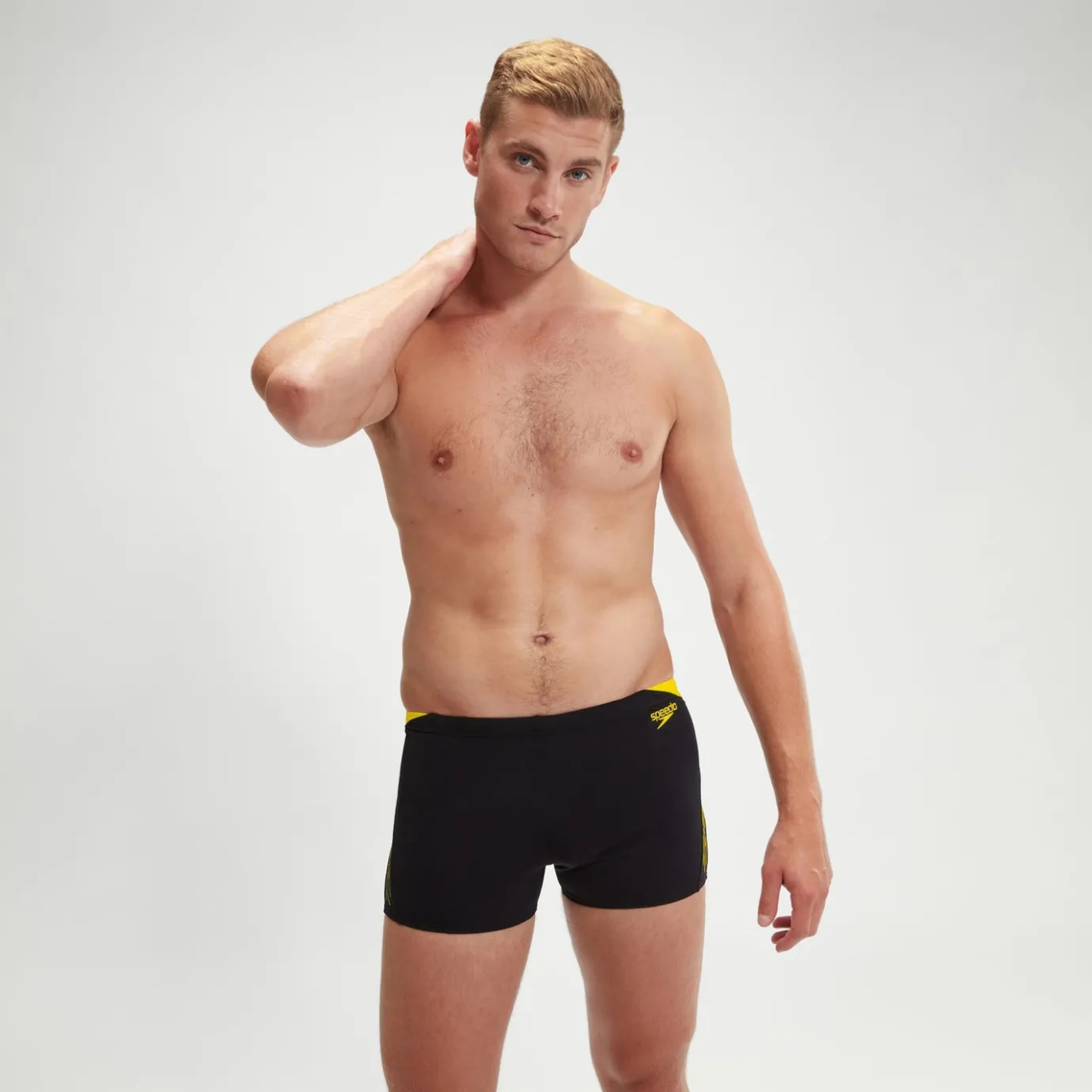 Men's Hyper Boom Splice Aquashort Black/Yellow*Speedo Clearance