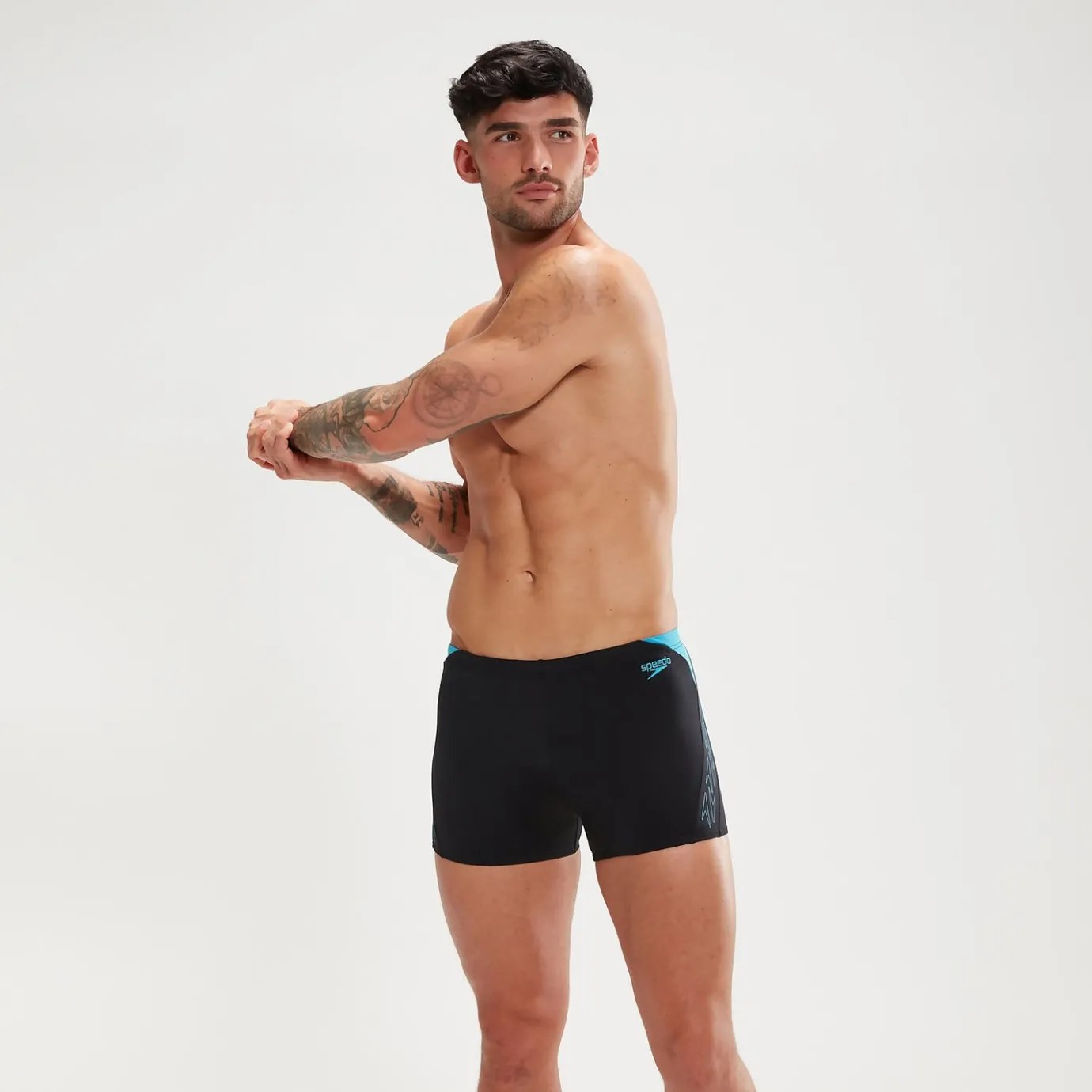 Men's Hyper Boom Splice Aquashorts Black/Blue*Speedo Fashion