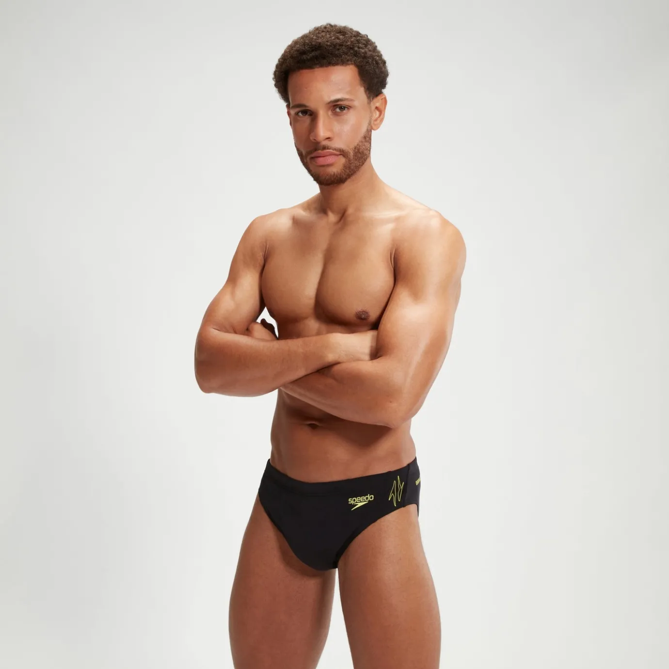 Men's Hyper Boom Splice Brief Black/Yellow*Speedo Cheap
