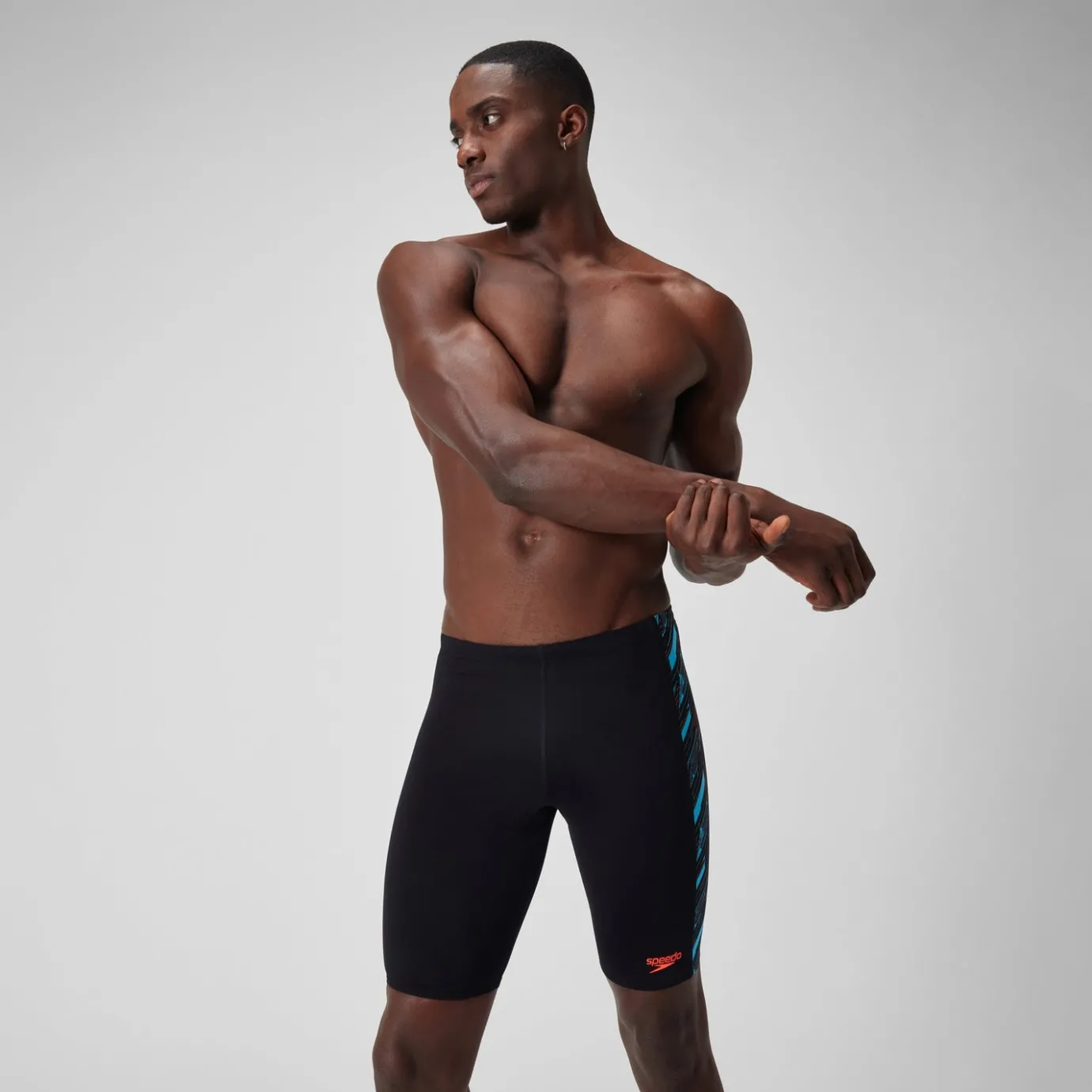 Men's HyperBoom Panel Jammer Black/Blue*Speedo Hot