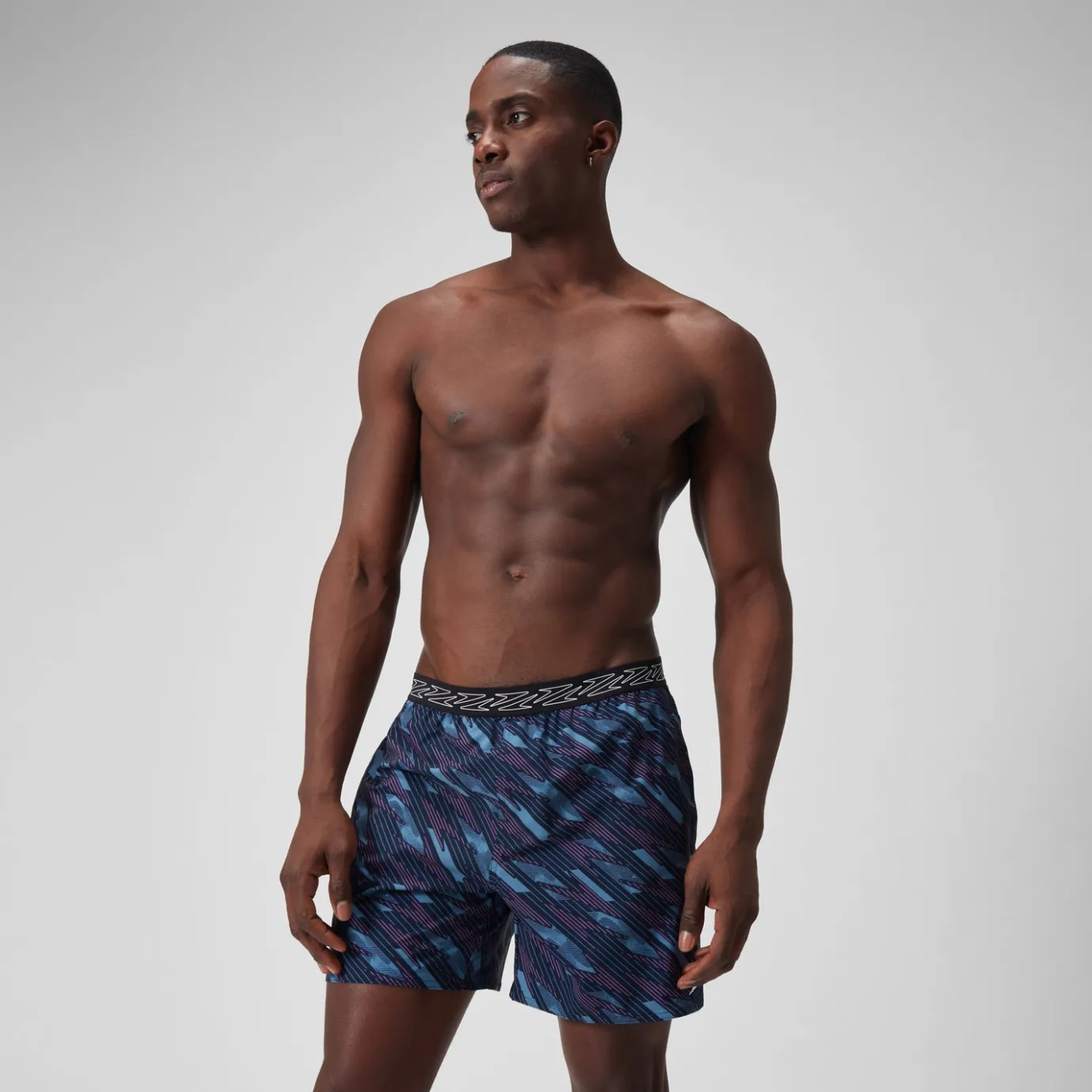 Men's HyperBoom Printed 16" Swim Shorts Black*Speedo New