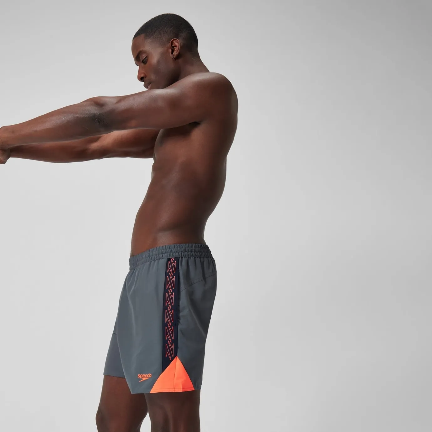 Men's HyperBoom Splice 16" Swim Shorts Grey/Red*Speedo Discount