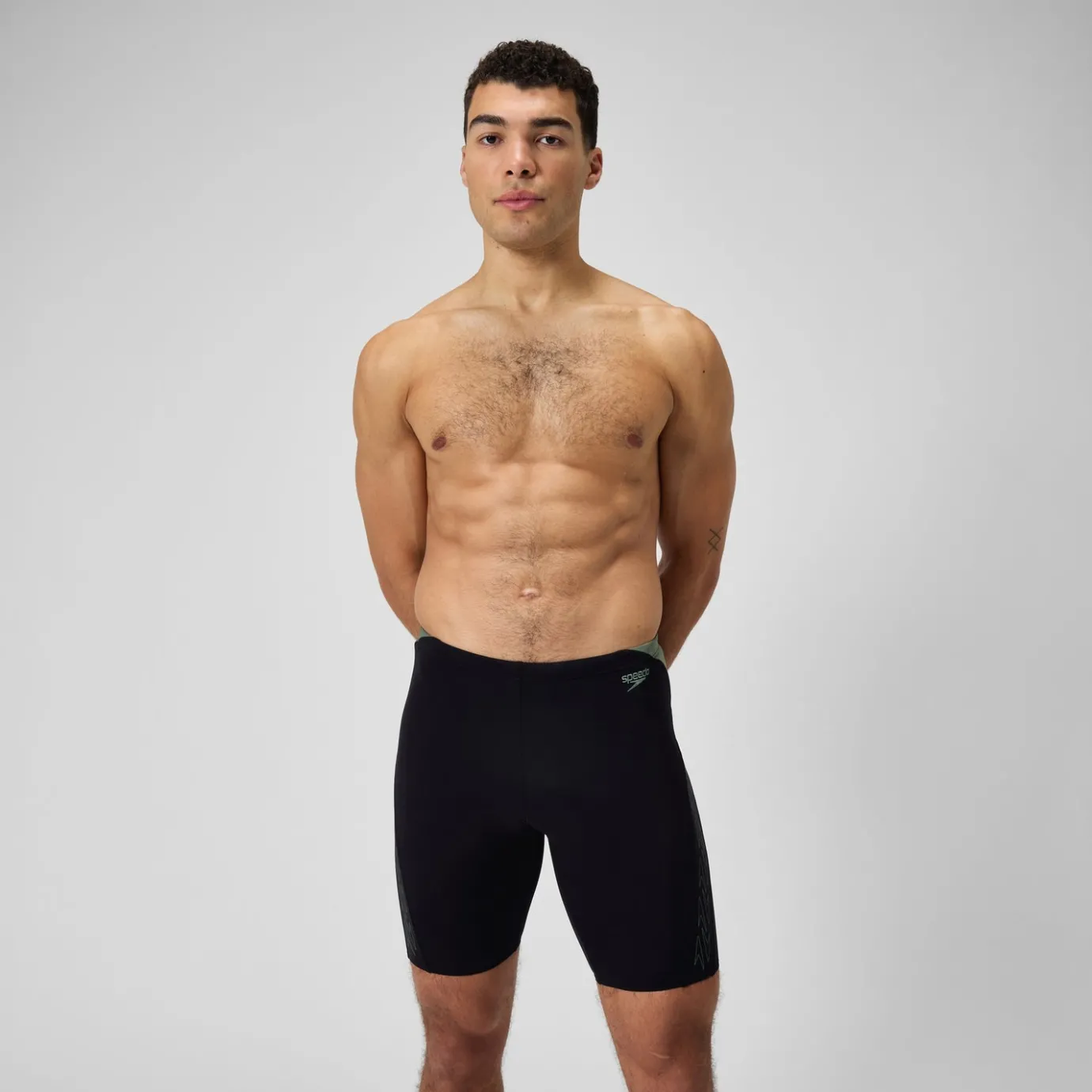 Men's Hyperboom Splice Jammer Black/Green*Speedo Fashion