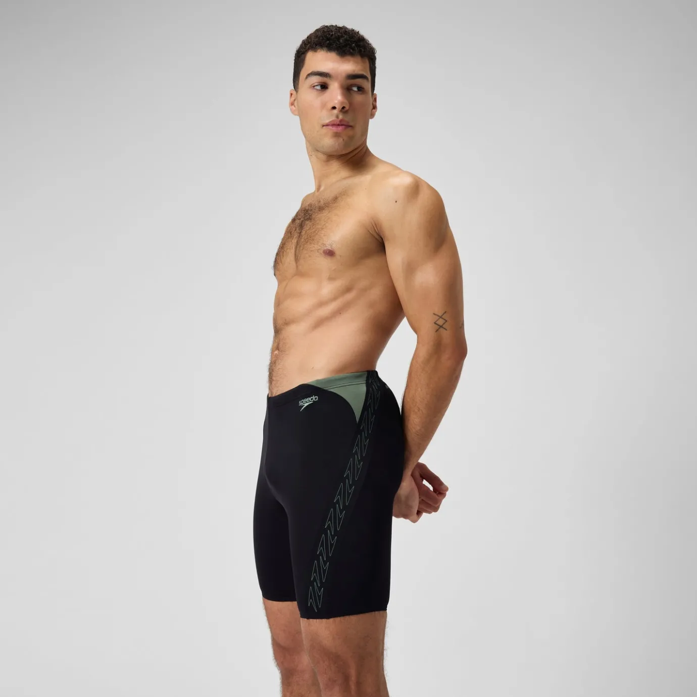 Men's Hyperboom Splice Jammer Black/Green*Speedo Fashion
