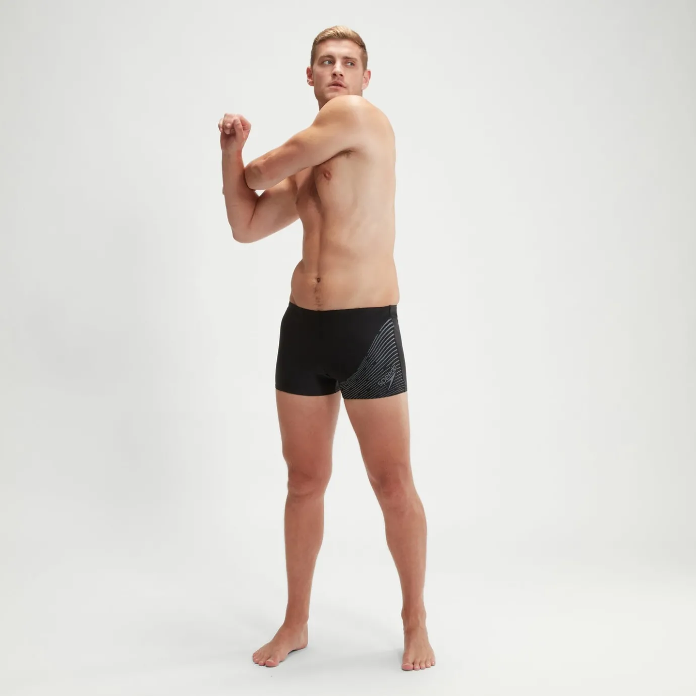 Men's Medley Logo Aquashort Black/Grey*Speedo Discount