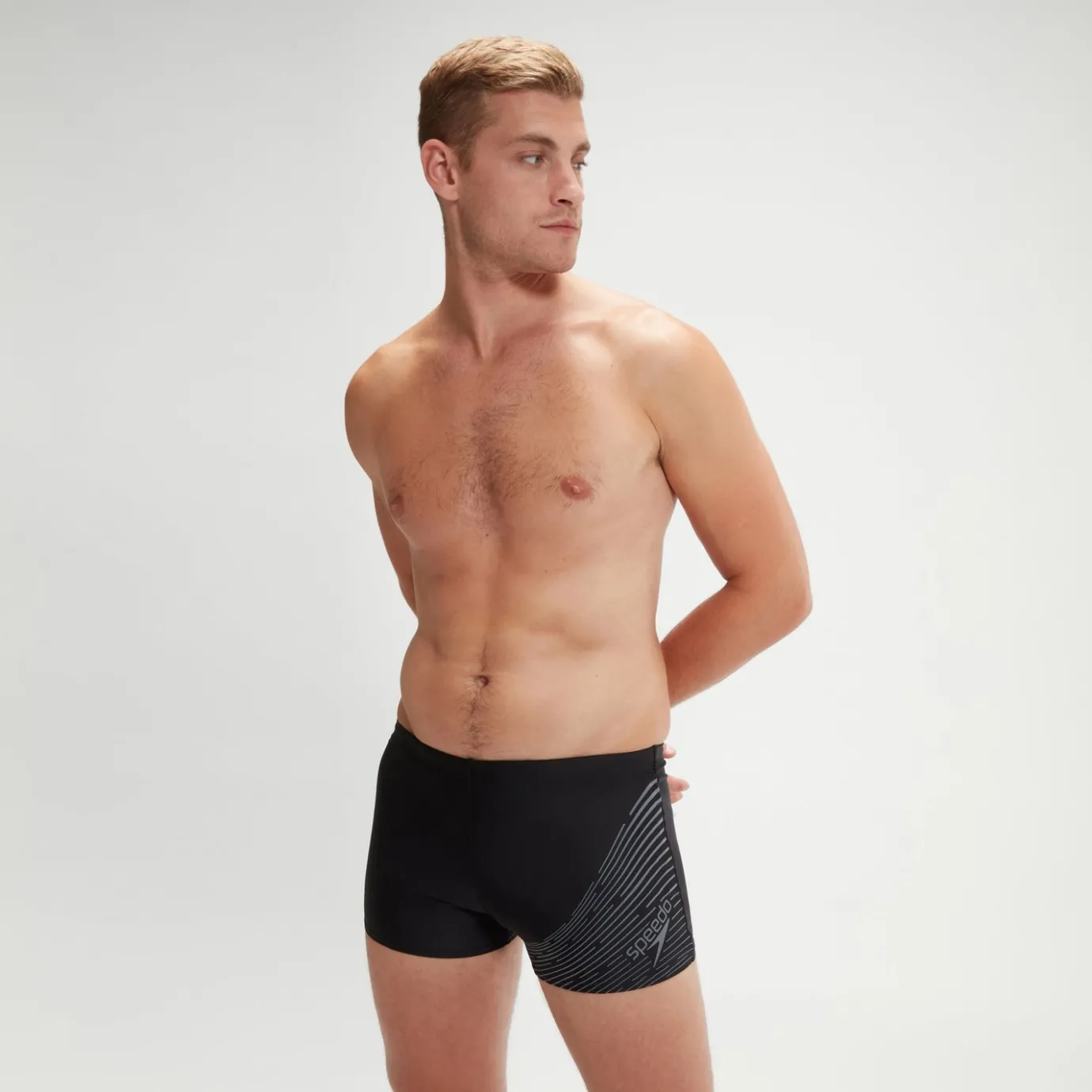 Men's Medley Logo Aquashort Black/Grey*Speedo Discount