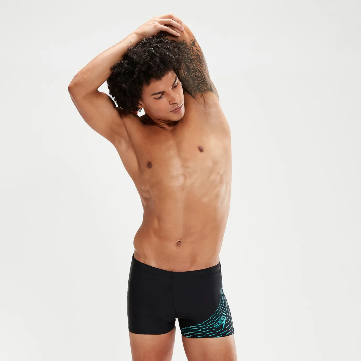 Men's Medley Logo Aquashorts Black/Aqua*Speedo Hot